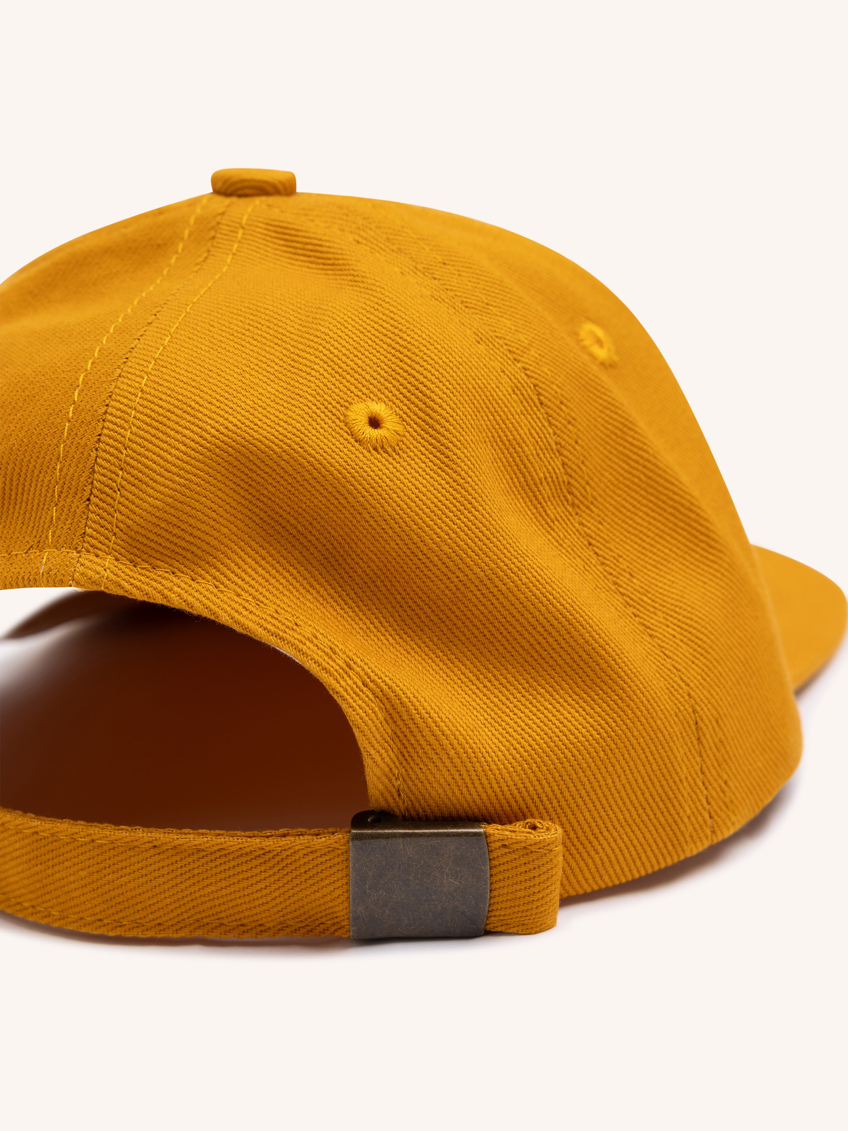 Leuchars Cap in Embroidered Yellow Ochre Twill