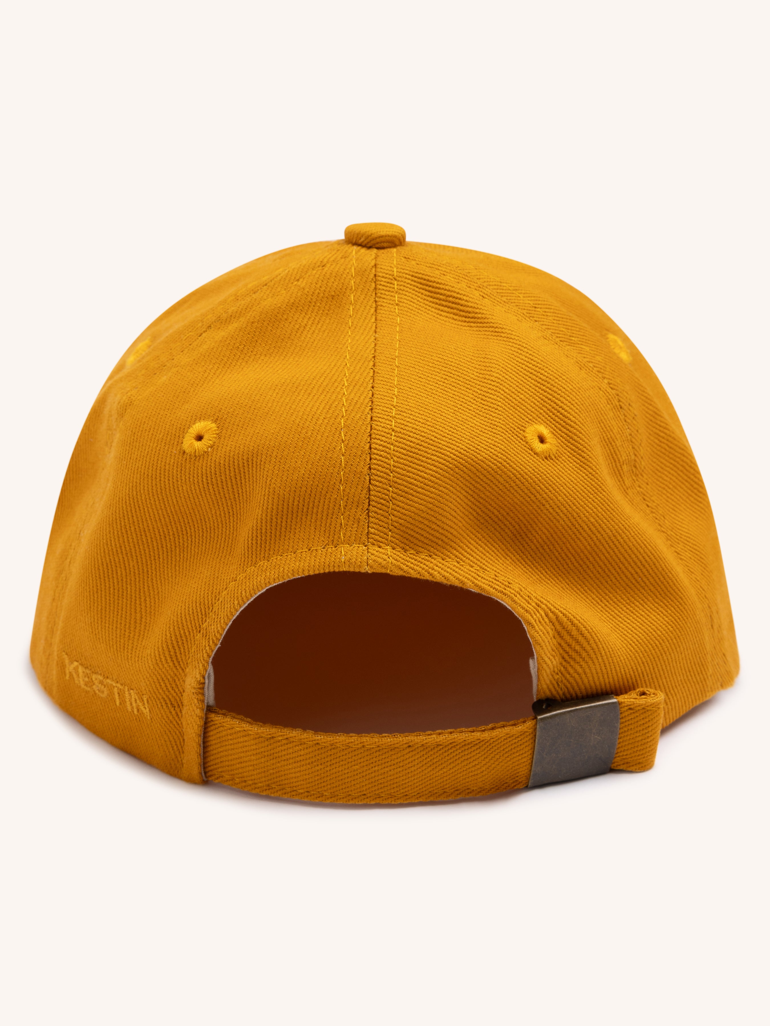 Leuchars Cap in Embroidered Yellow Ochre Twill