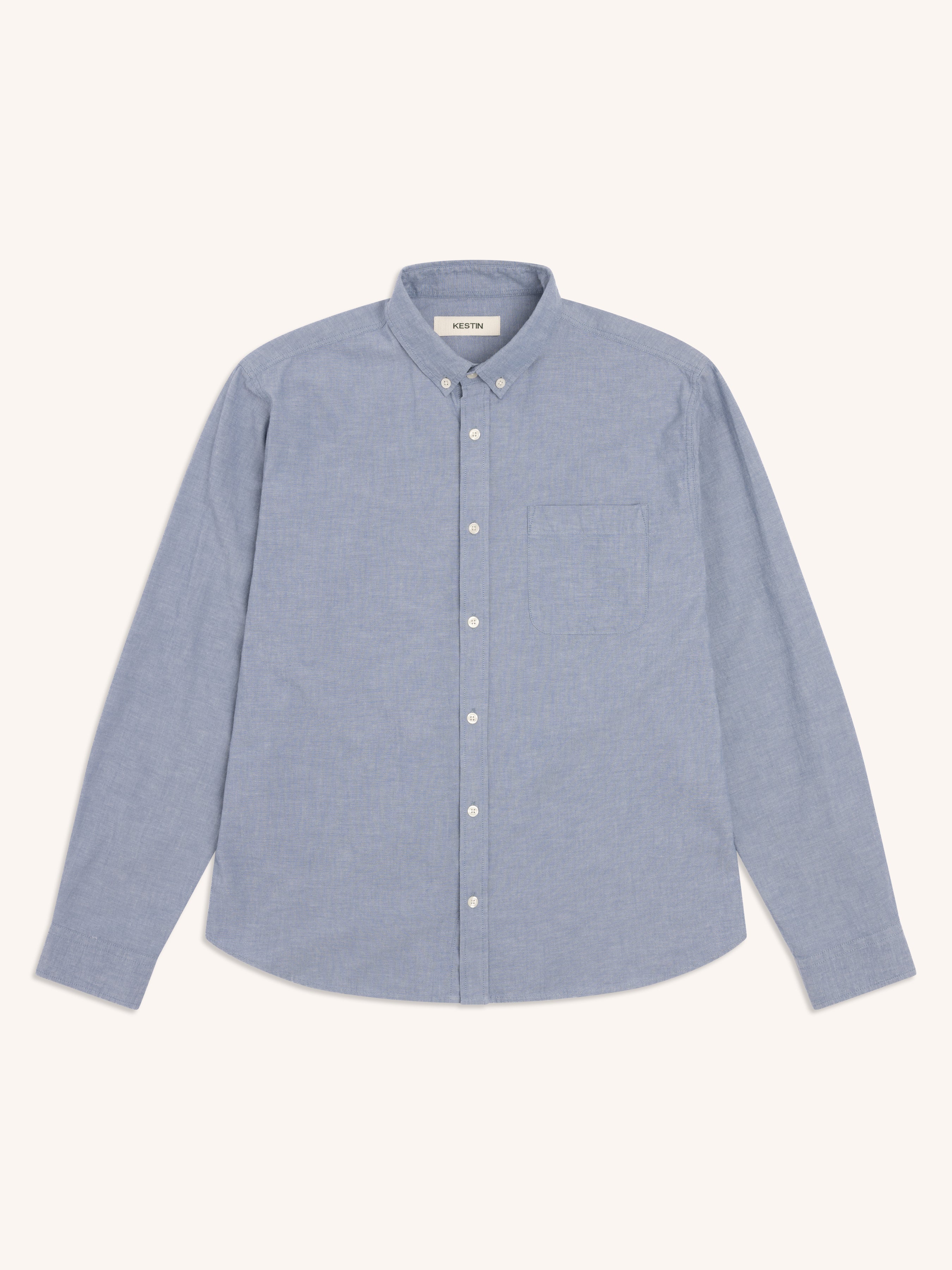 Raeburn Button Down Shirt in Pale Blue Oxford Organic Cotton