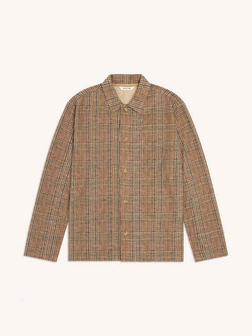 Portree Overshirt in Peat Printed Check Jersey