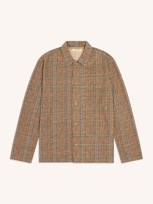Portree Overshirt in Peat Printed Check Jersey