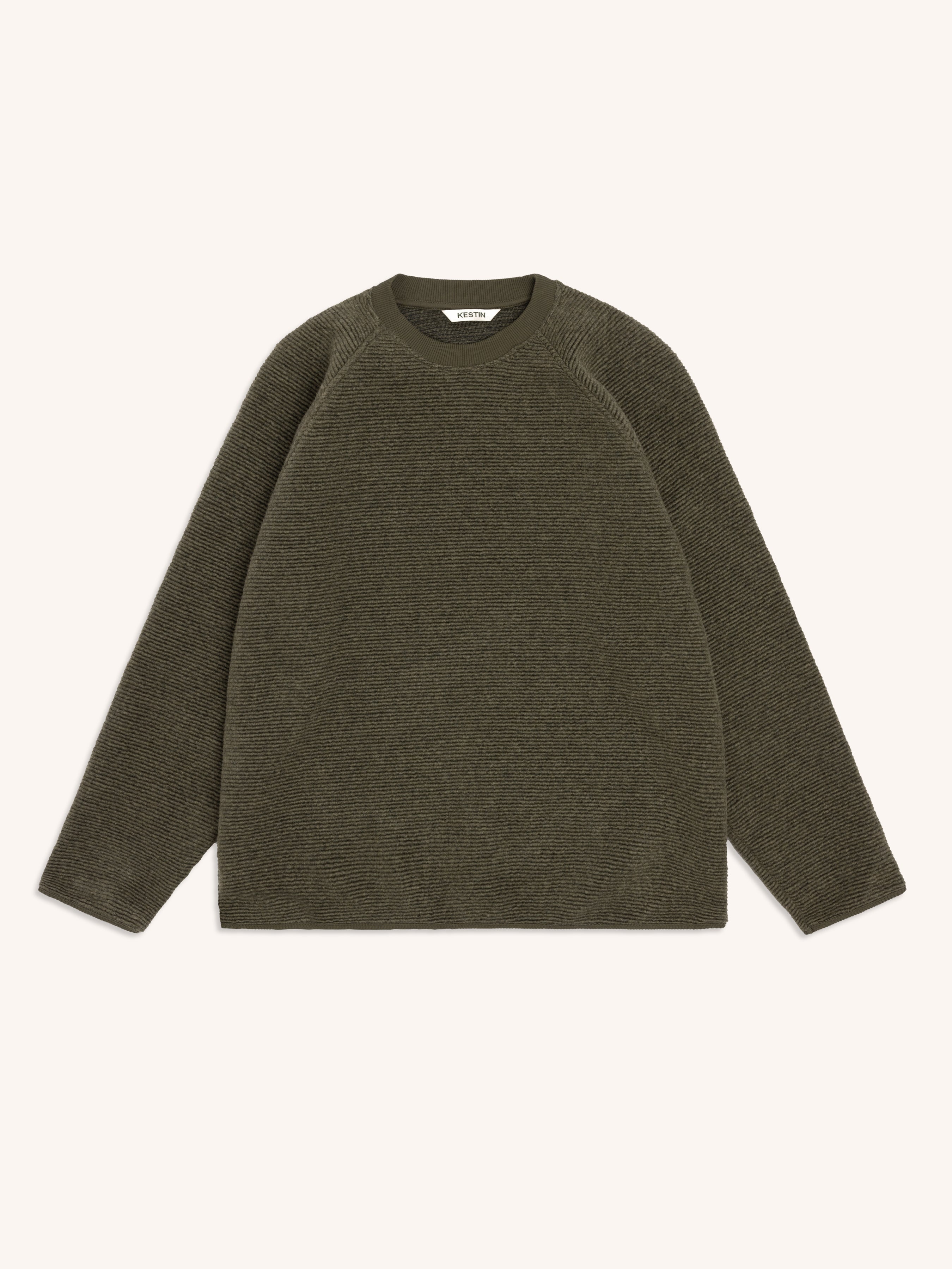 Junction Crew in Olive Ribbed Fleece