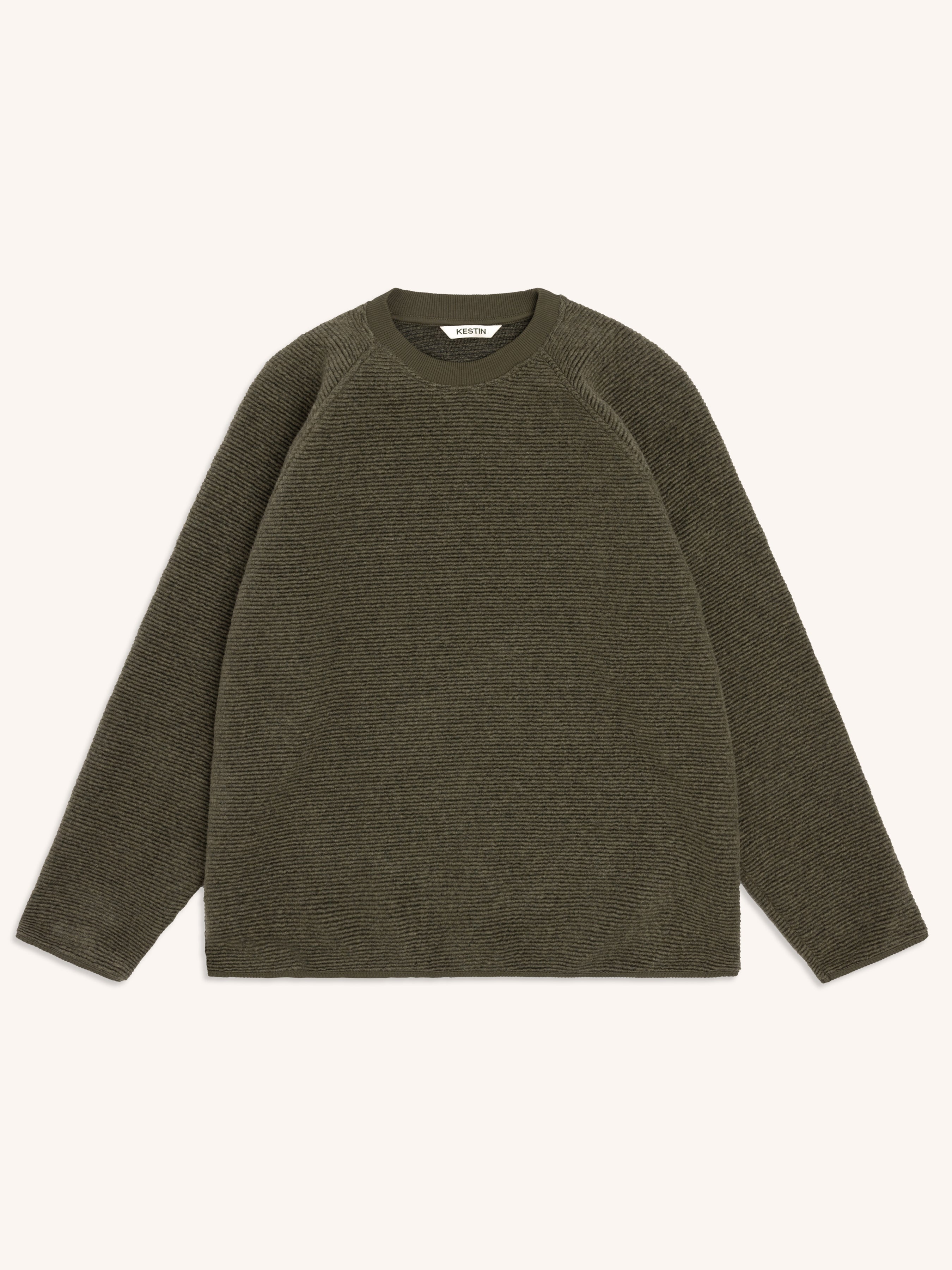 Junction Crew in Olive Ribbed Fleece