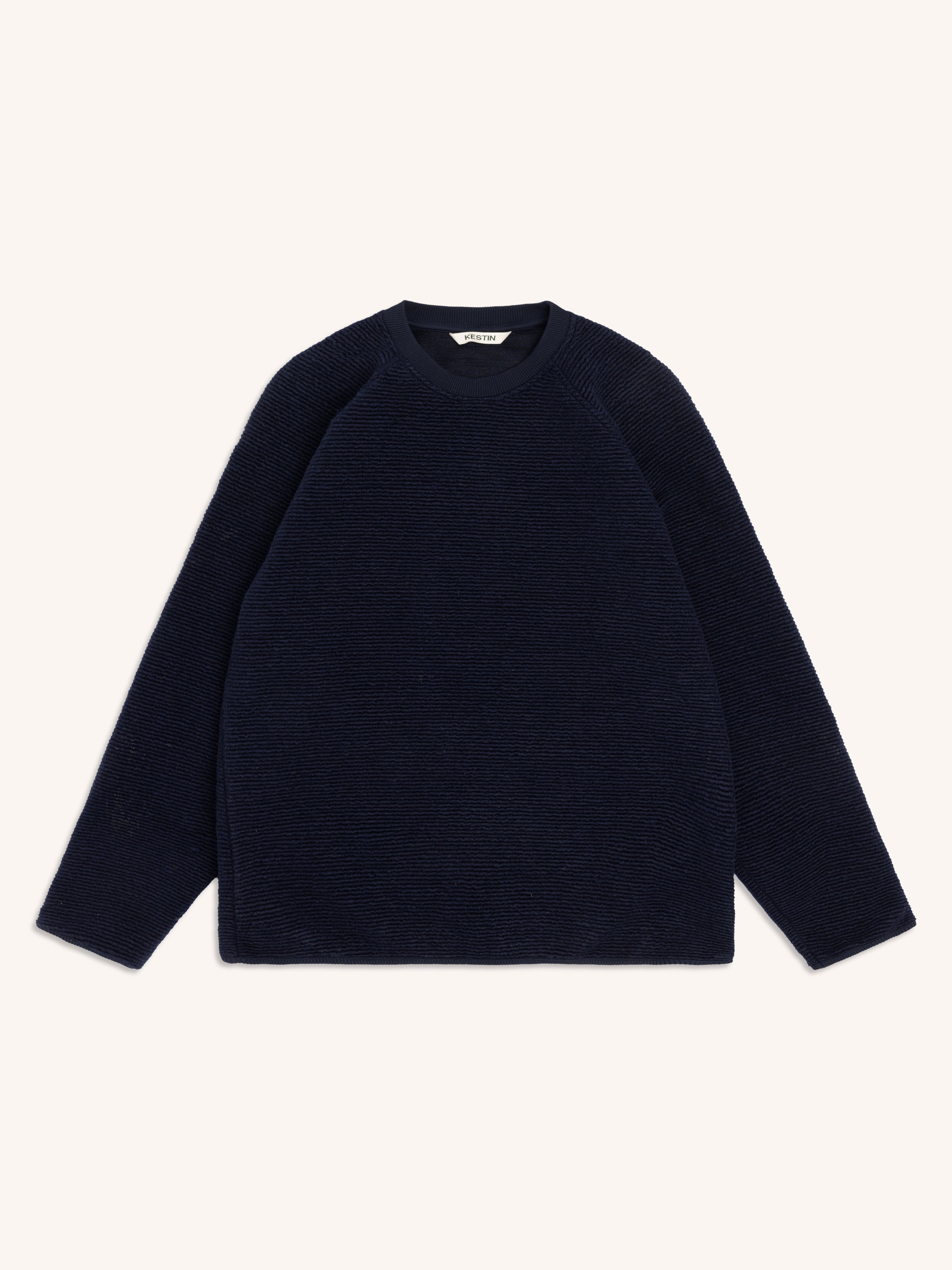 Junction Crew in Navy Ribbed Fleece