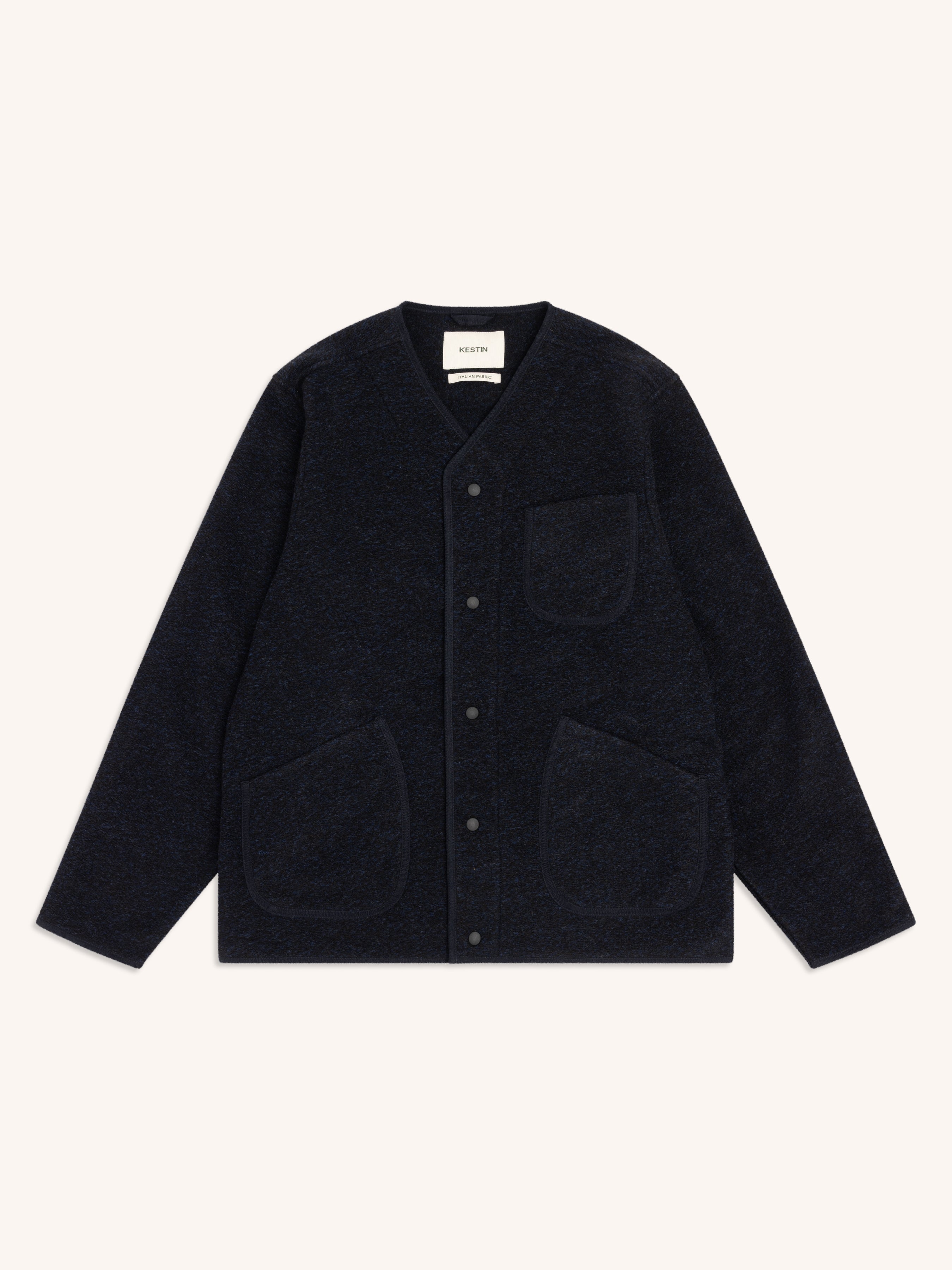 Neist Cardigan in Navy Speckled Wool Blend