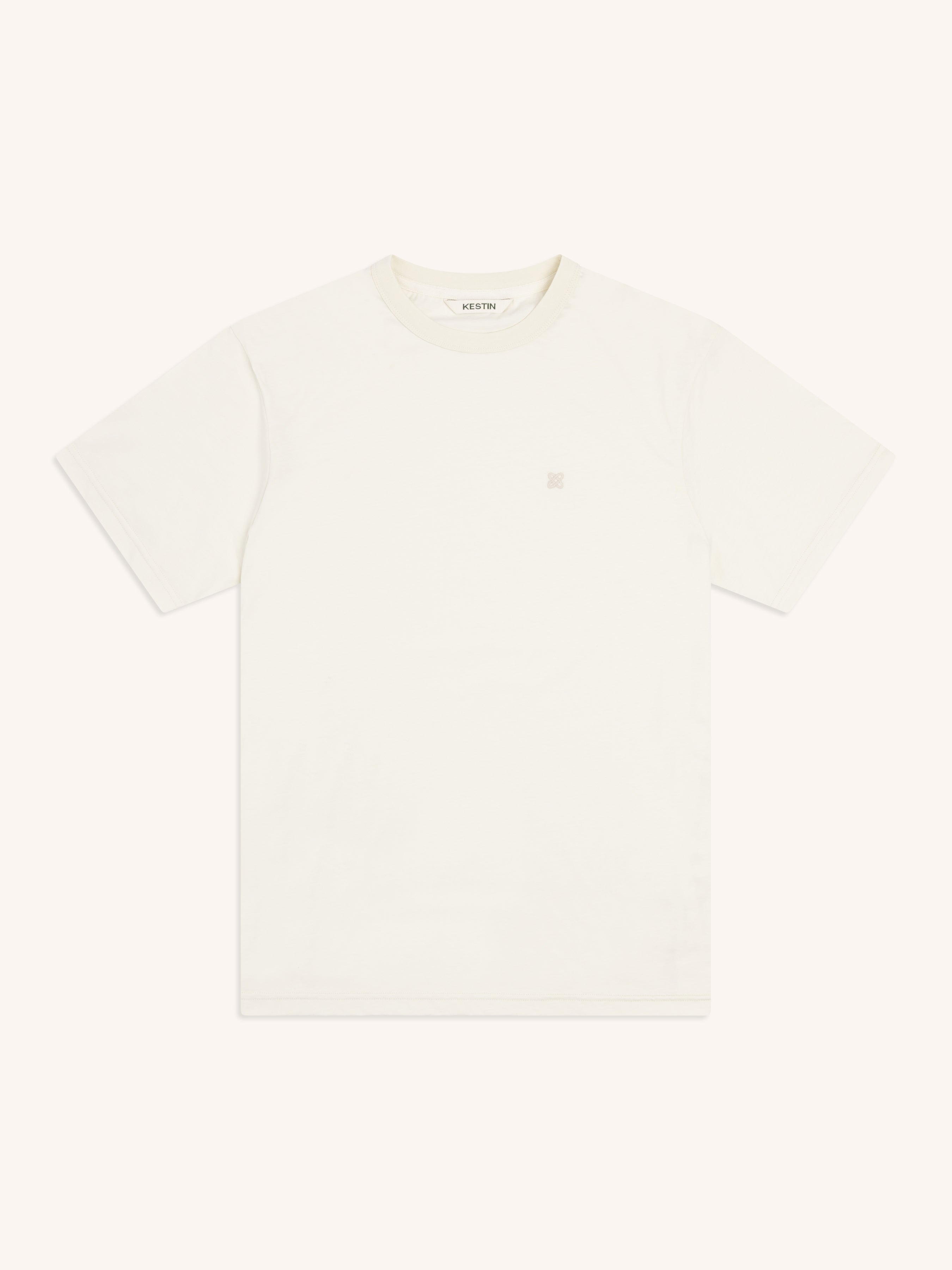 Cargill T-Shirt in Off White Celtic Knot Embroidery