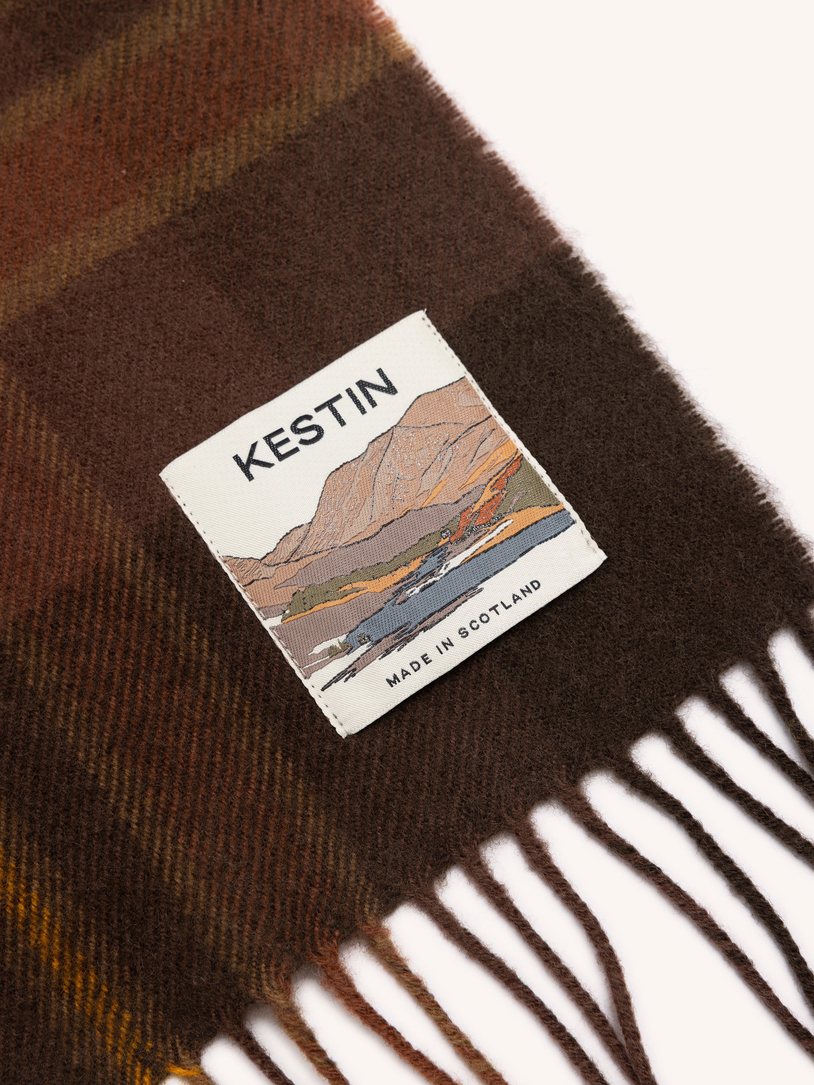 Gala Scarf in Peat Dunbar Tartan Lambswool