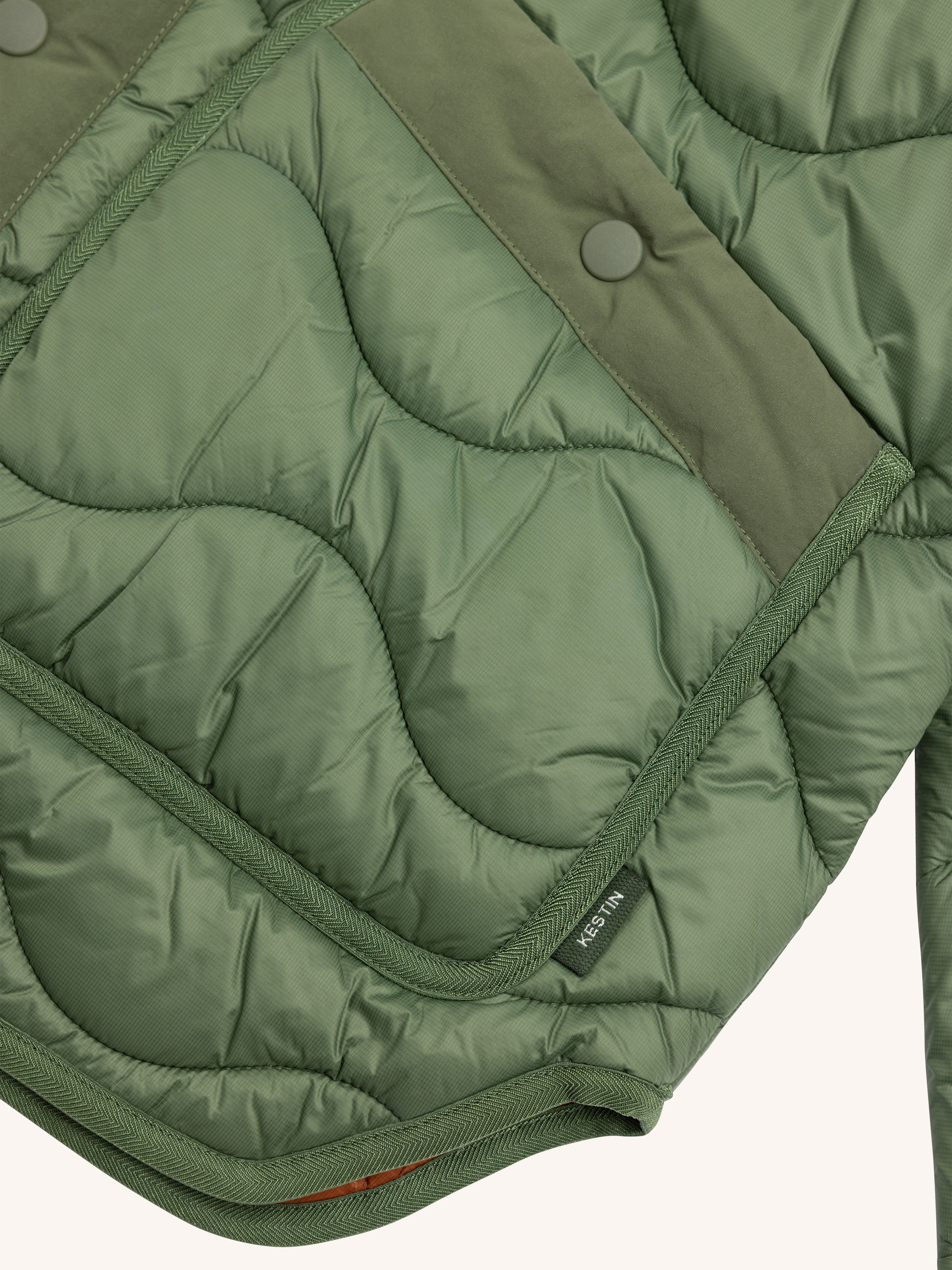 Islay Quilted Jacket in Fern Green Recycled Nylon