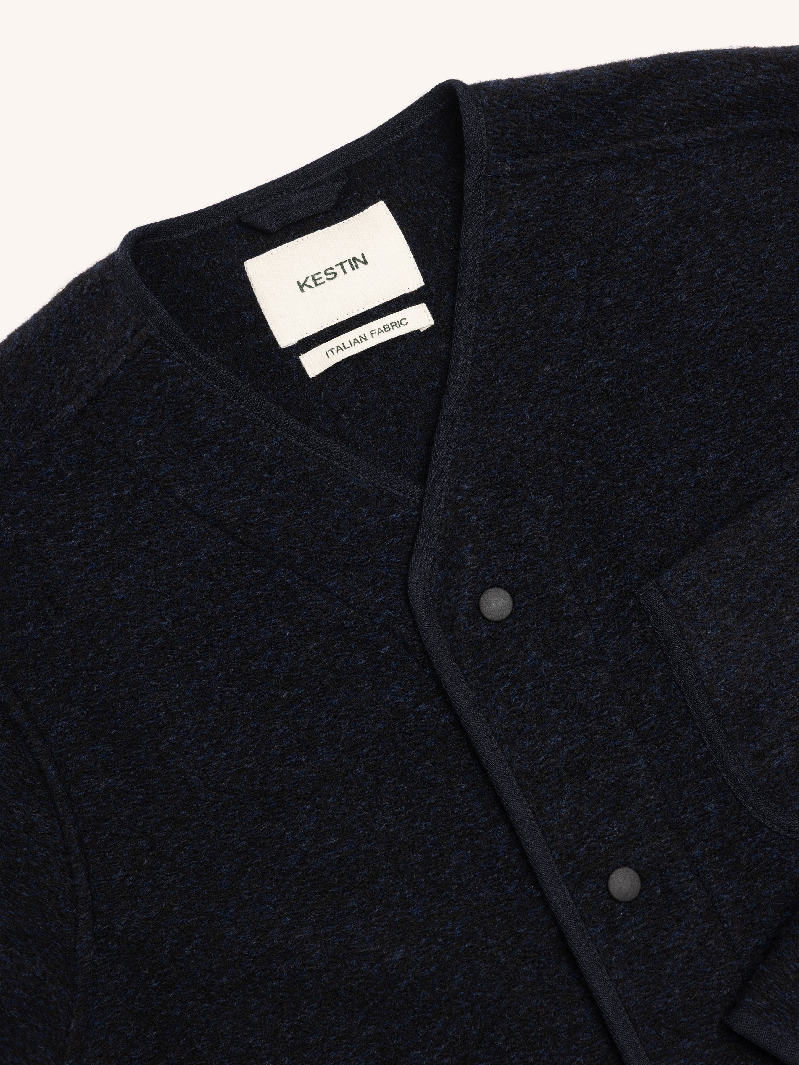 Neist Cardigan in Navy Speckled Wool Blend