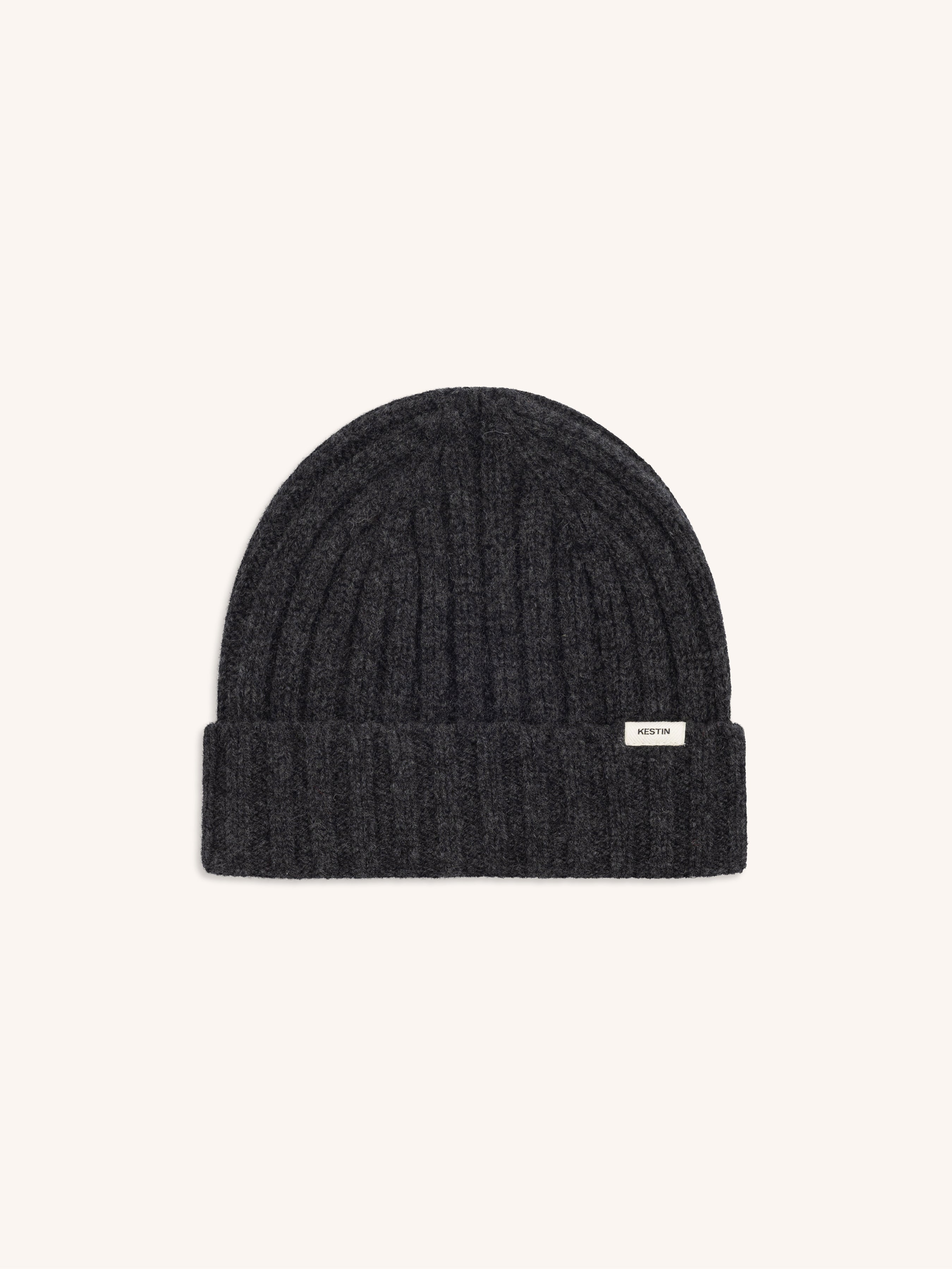 Lindean Beanie in Charcoal Lambswool