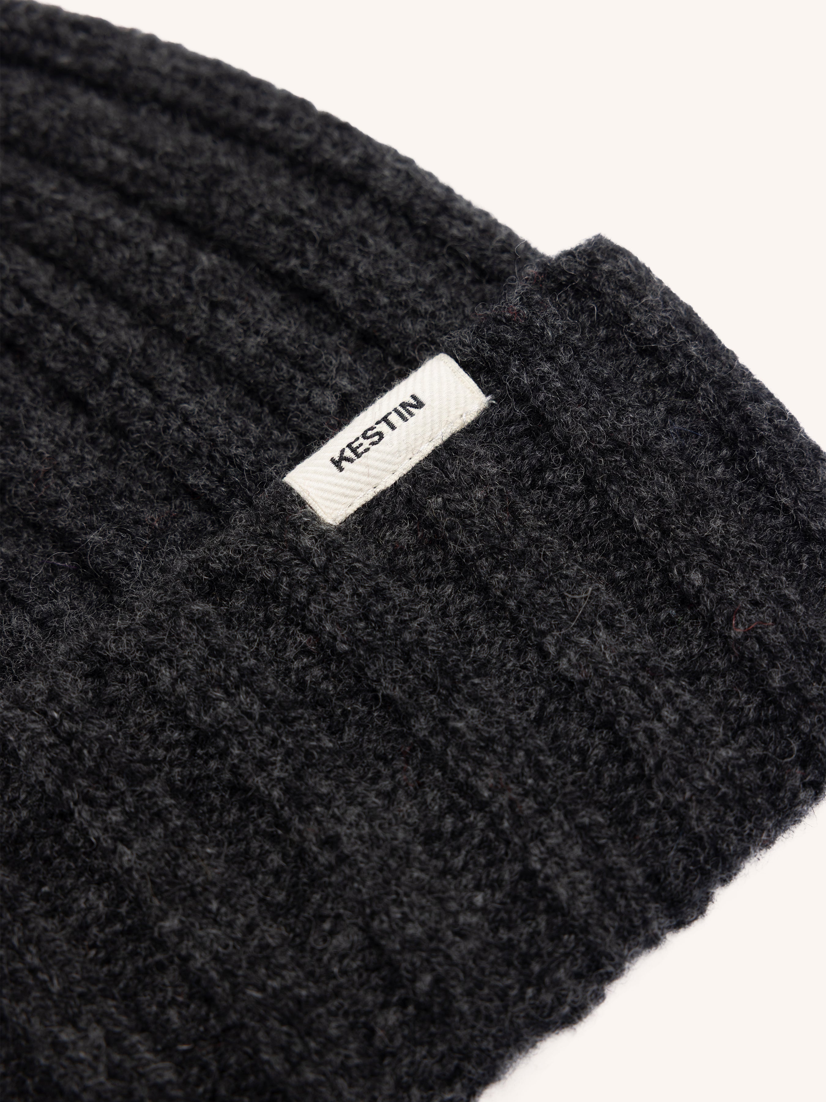 Lindean Beanie in Charcoal Lambswool