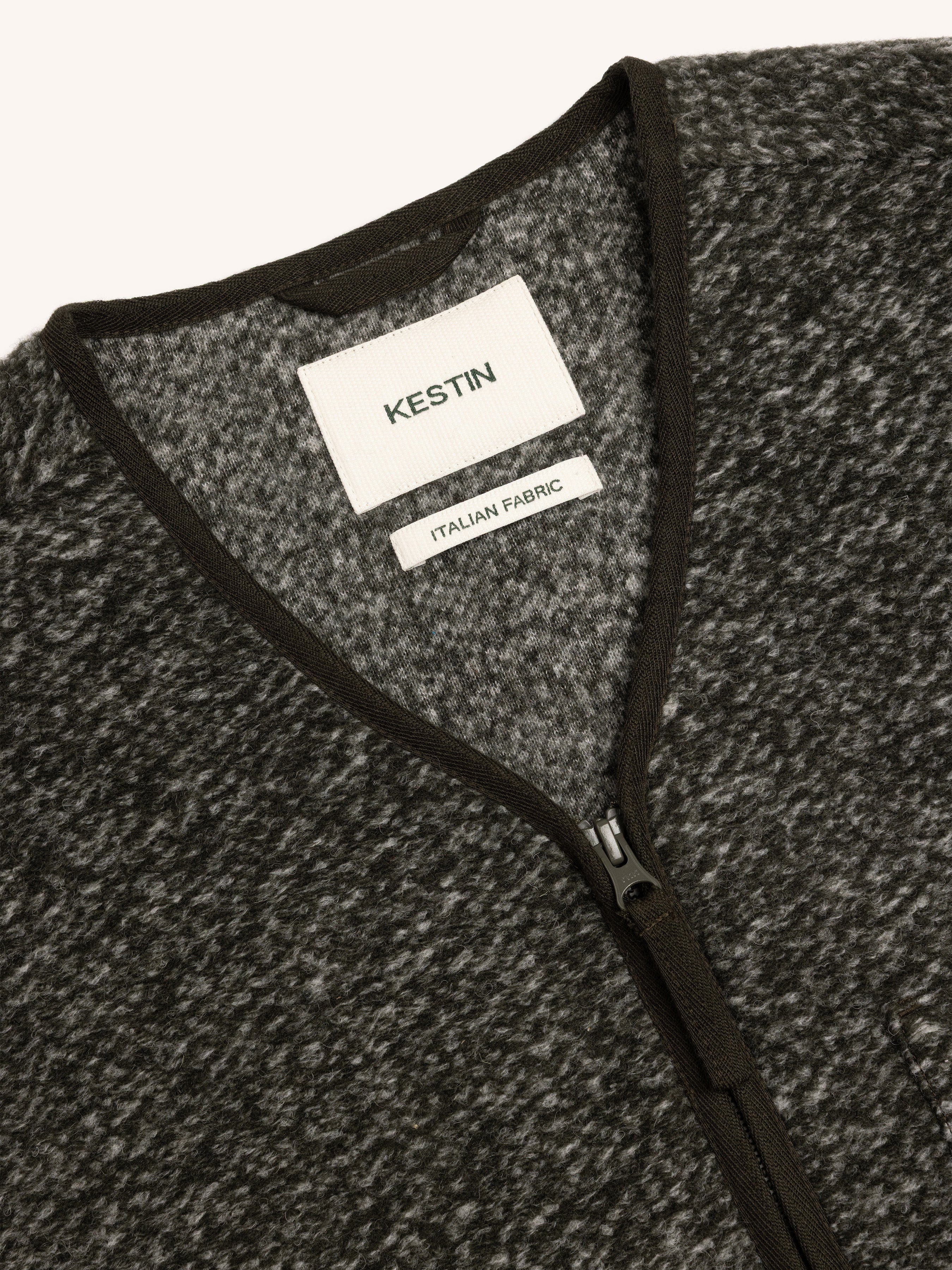 Bute Vest in Olive Speckled Wool Blend
