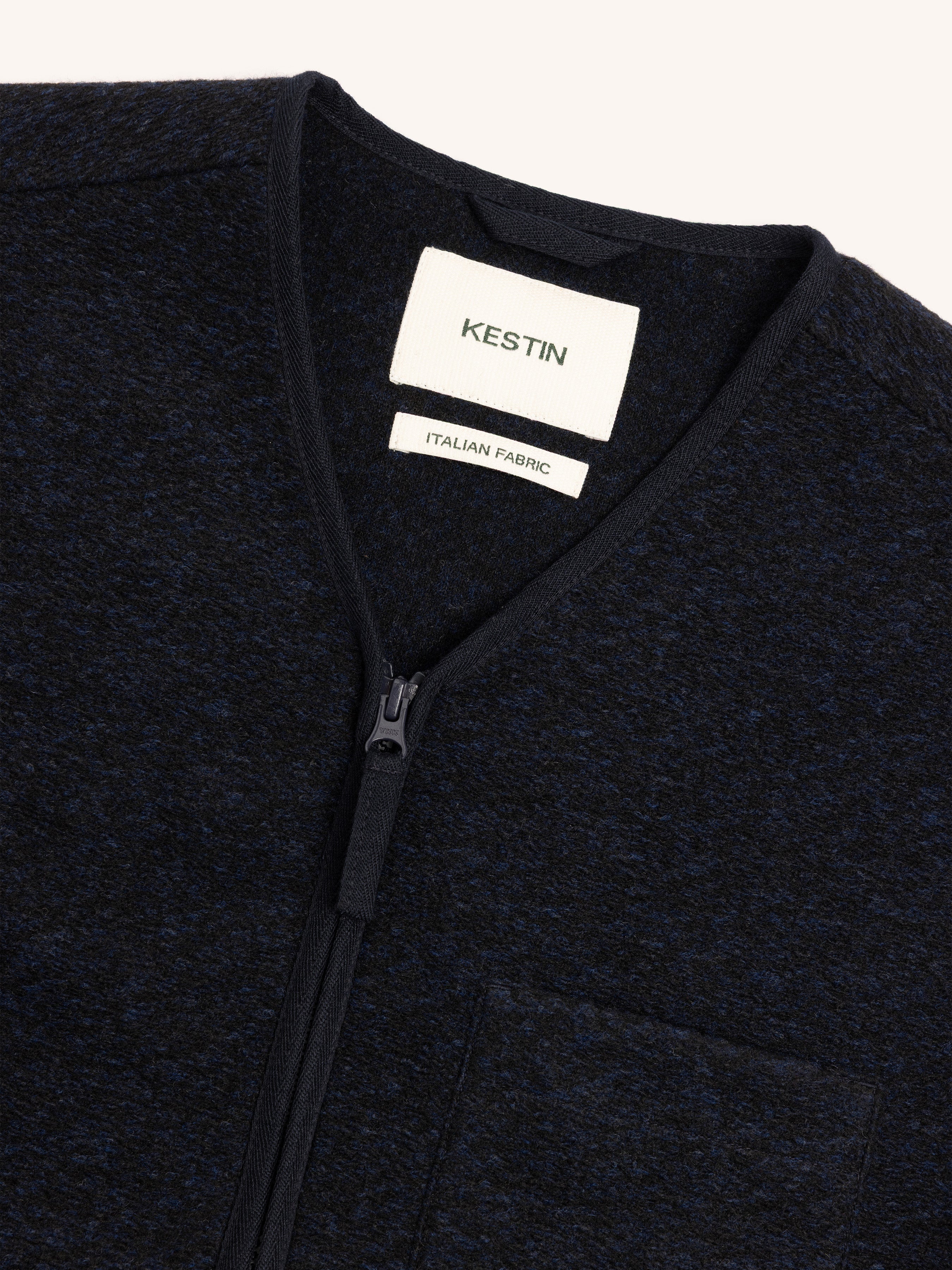 Bute Vest in Navy Speckled Wool Blend