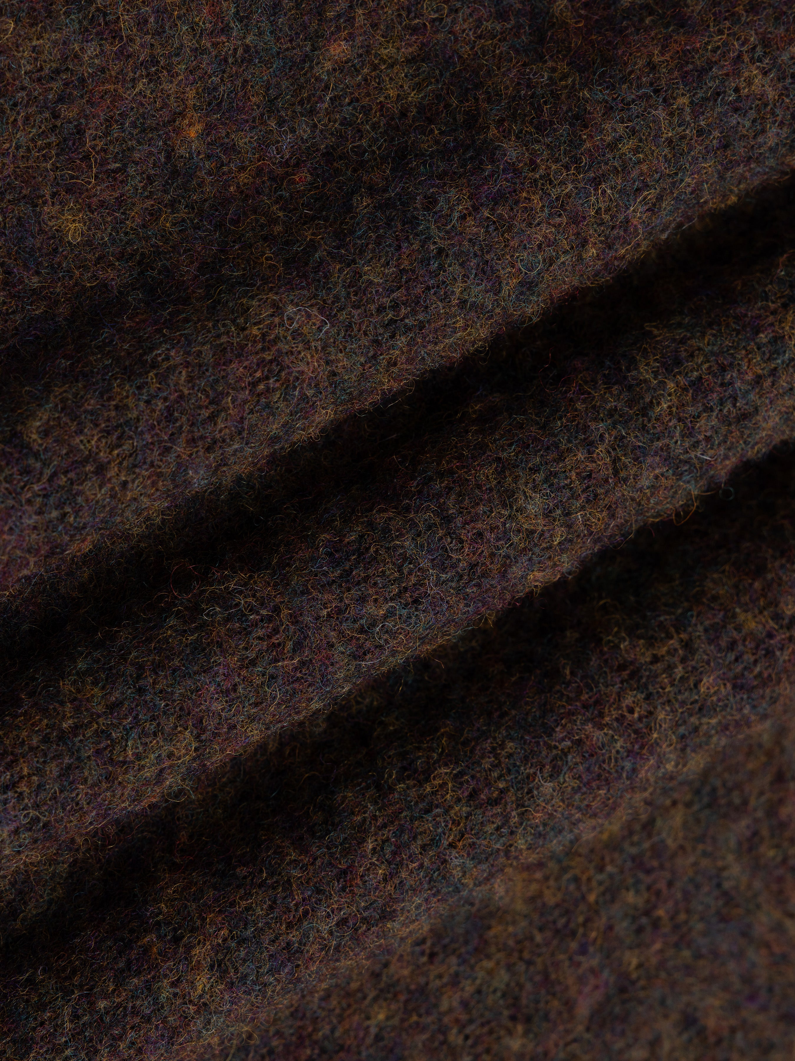 Lewis Brushed Shetland Polo in Walnut Lambswool
