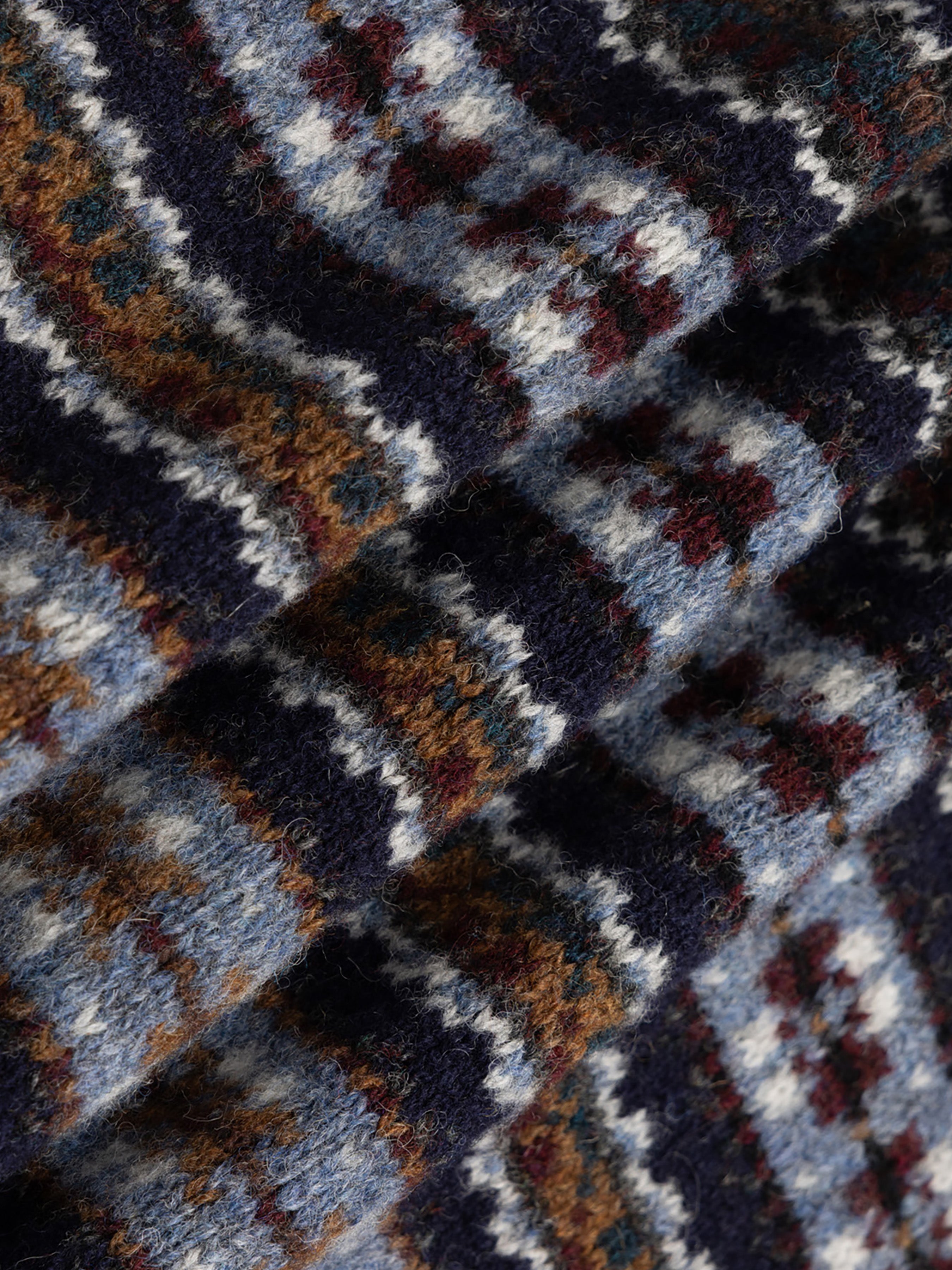 Fair Isle Vest in Blue Multi Lambswool