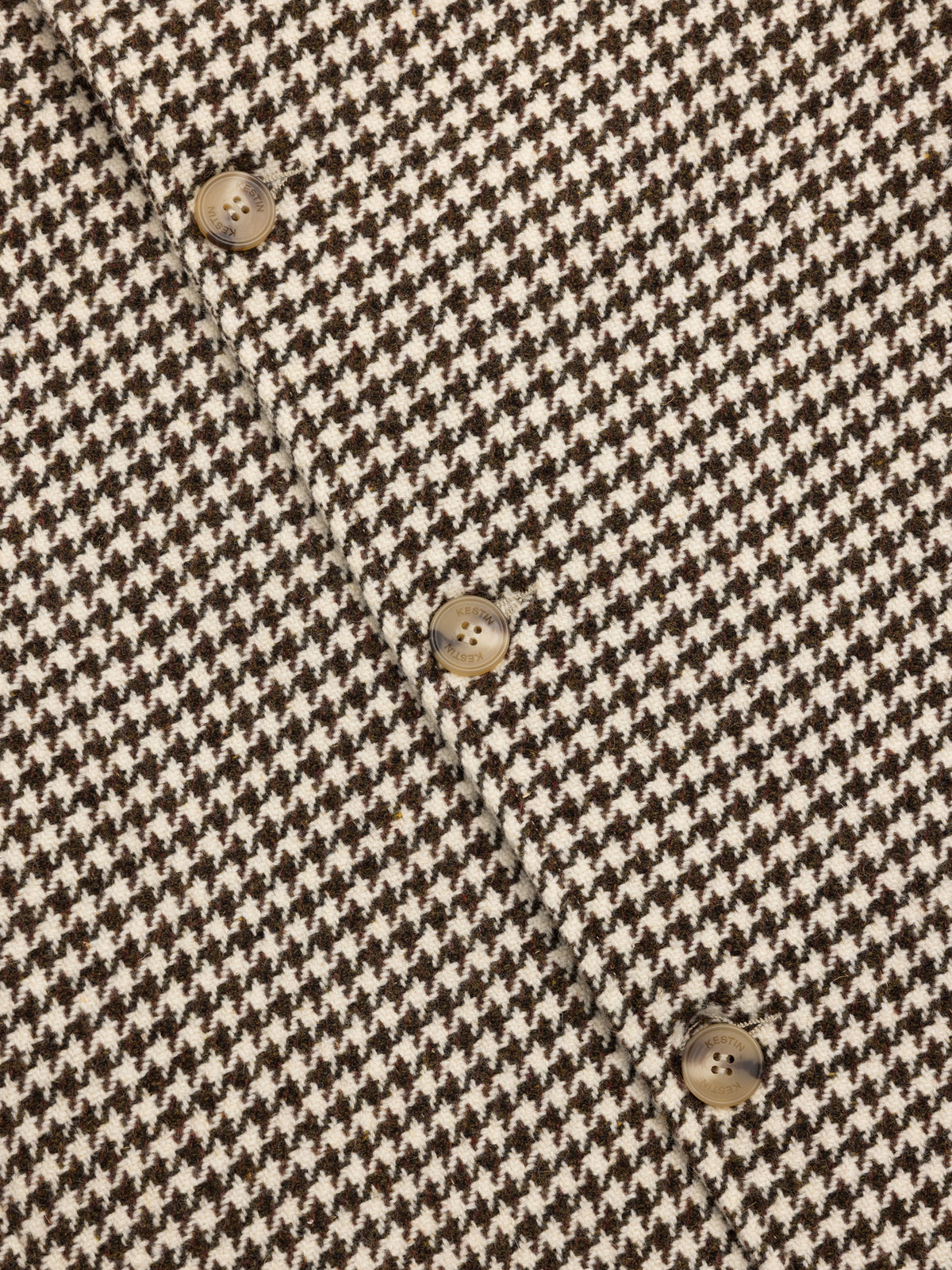 Drummond Overcoat in Dark Olive Dogtooth Wool