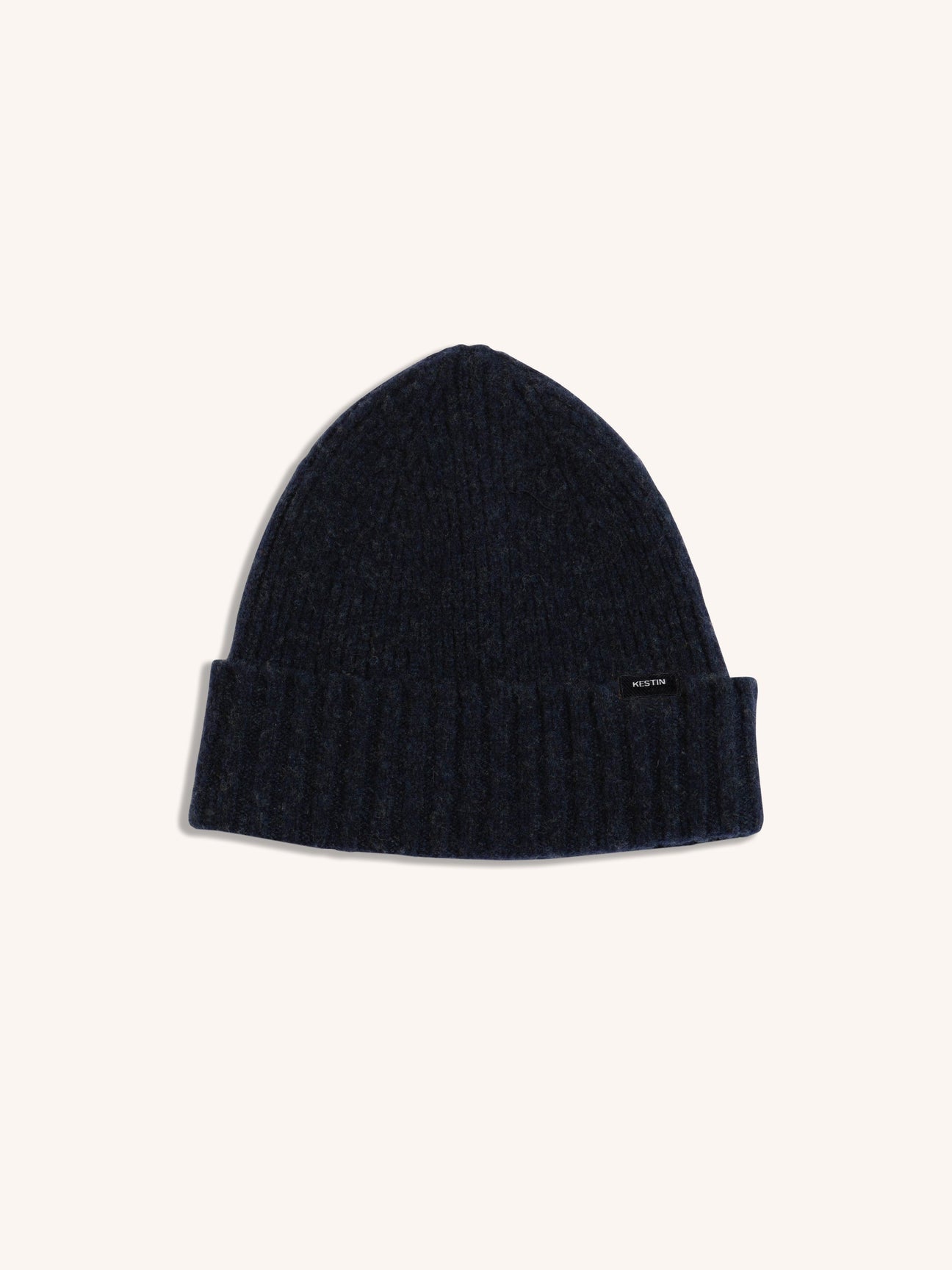 Balloch Beanie in Dark Navy Brushed Lambswool