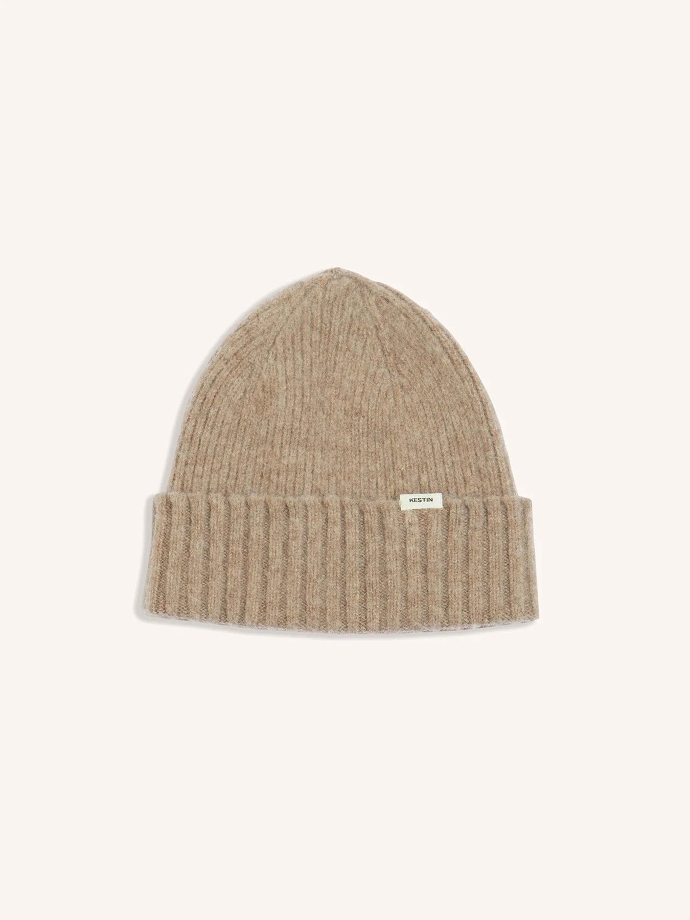 Balloch Beanie in Mushroom Brushed Lambswool