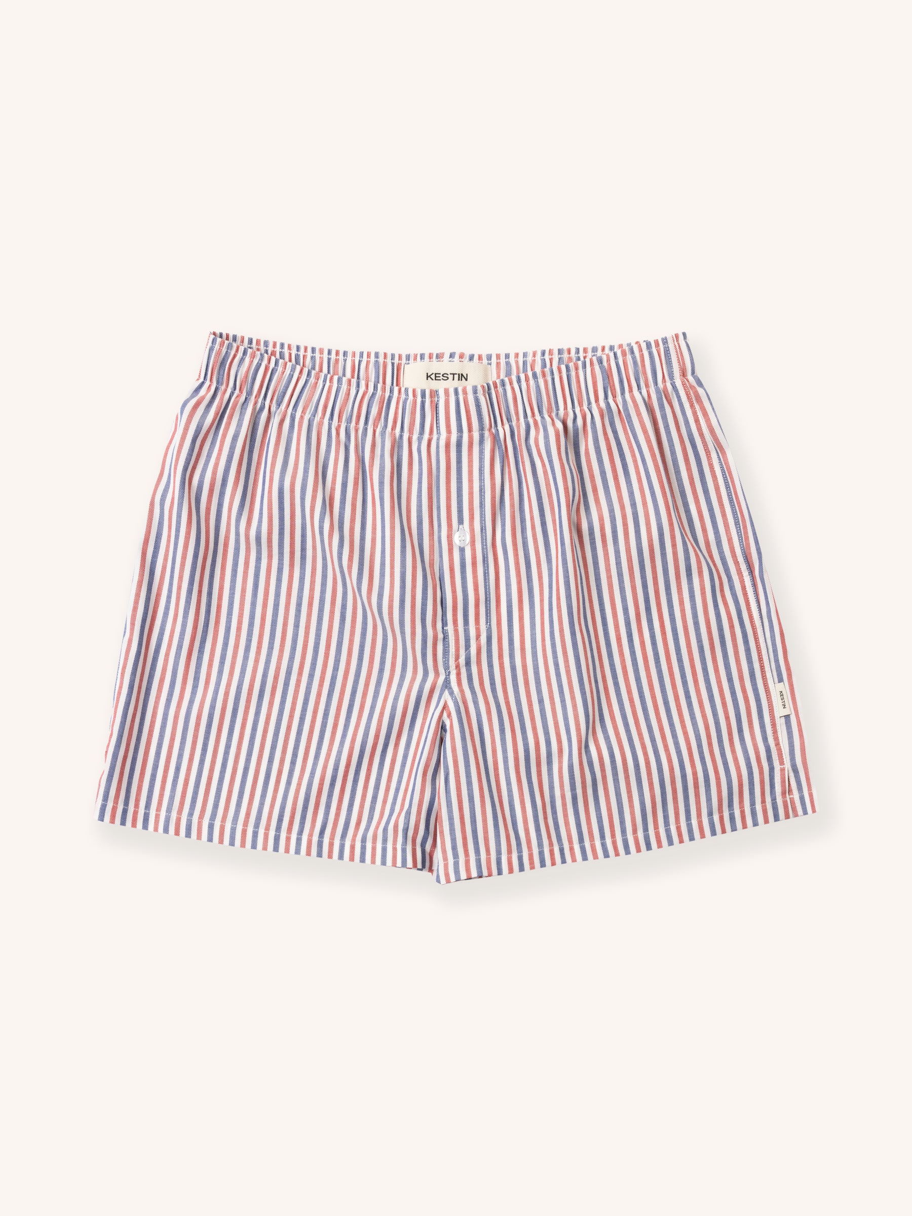 Striped boxer shorts on a white background