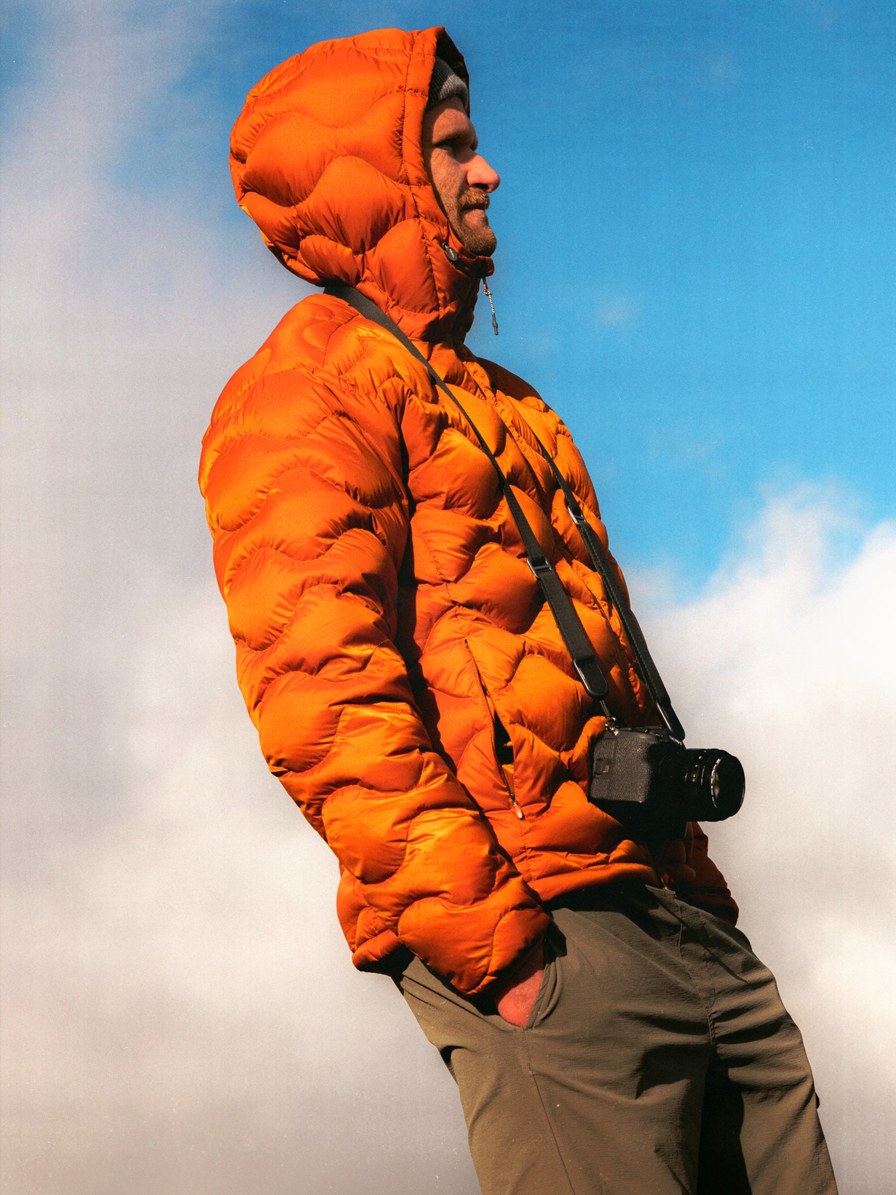 Cuillin Down Jacket in Burnt Orange Recycled Ripstop