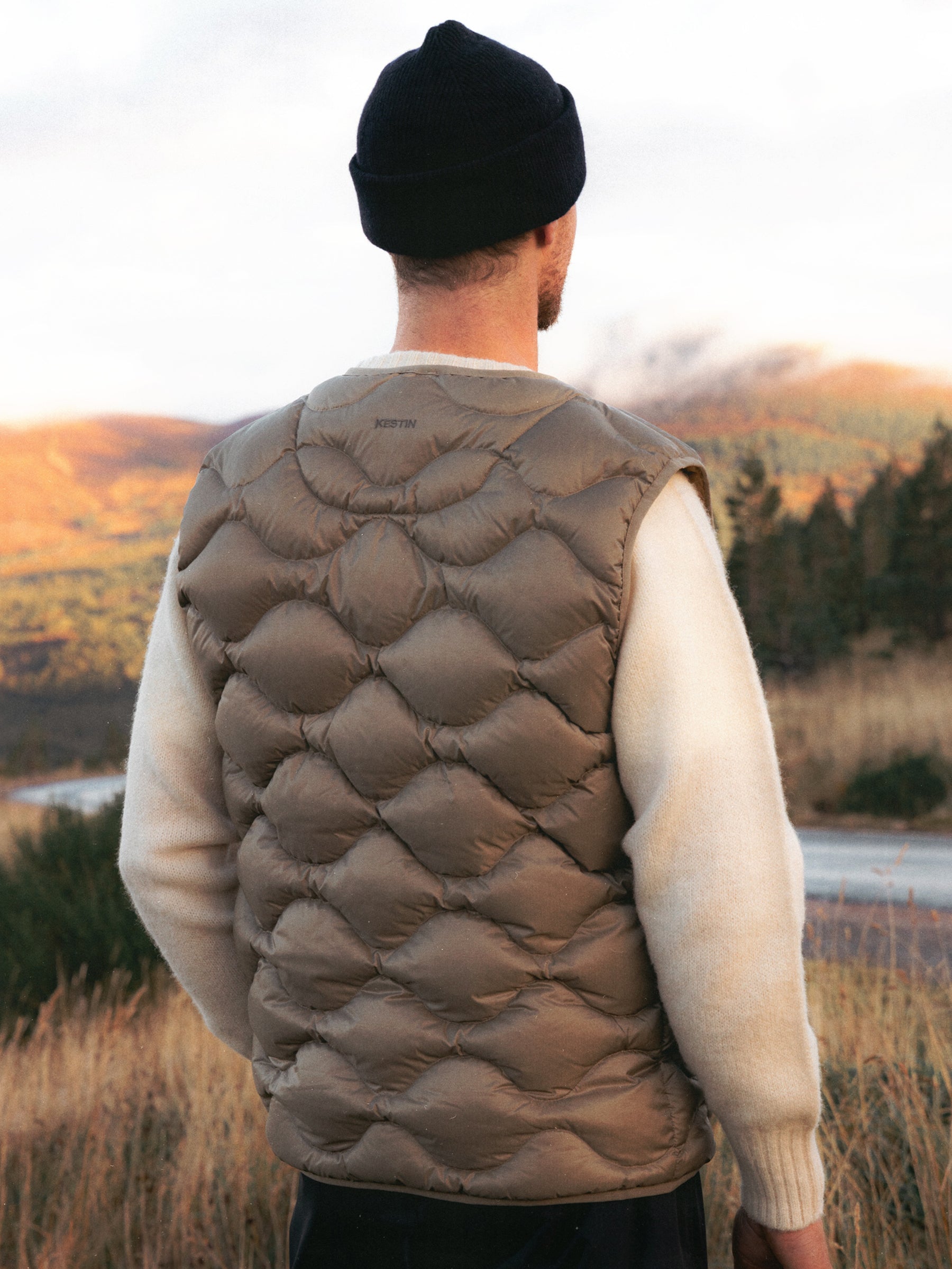 Cuillin Down Vest in Light Olive Recycled Ripstop
