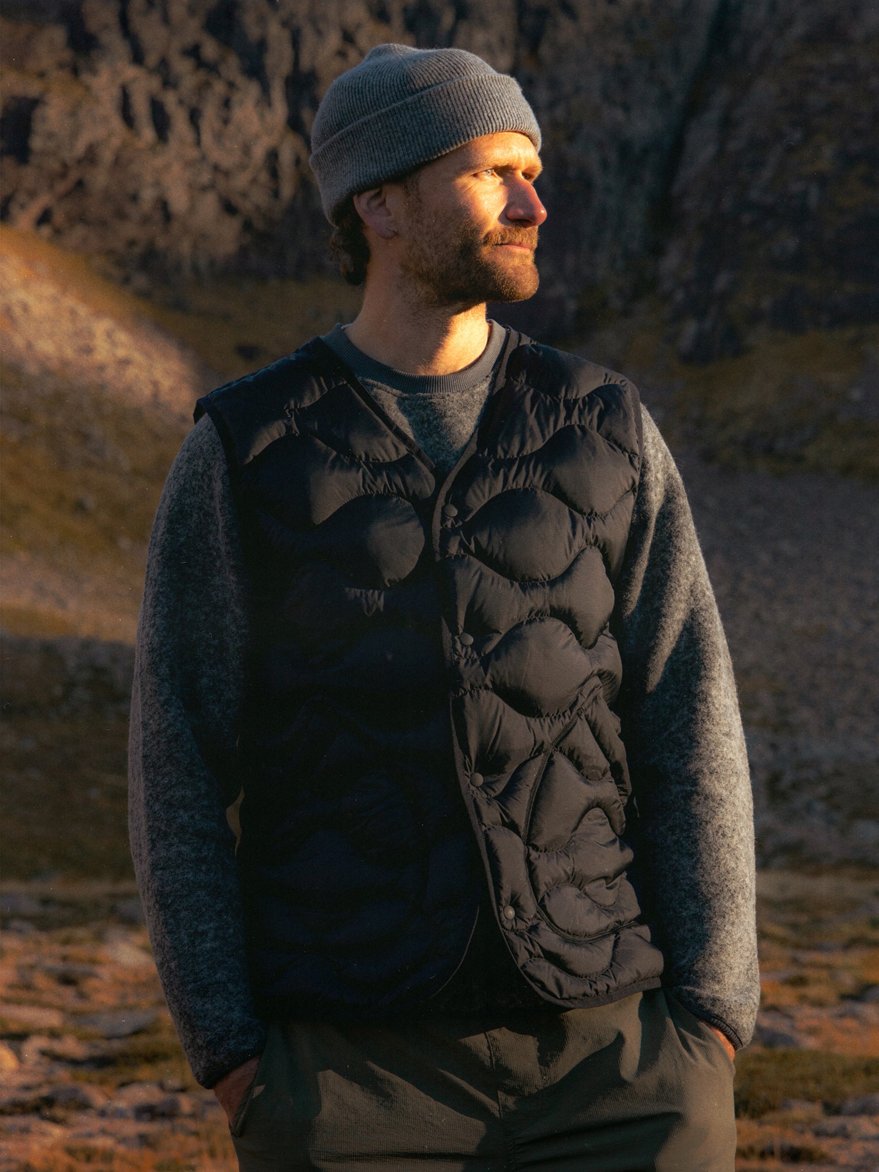 Cuillin Down Vest in Black Recycled Ripstop