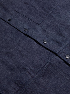 An indigo denim material, used by KESTIN to create the Rosyth Overshirt.