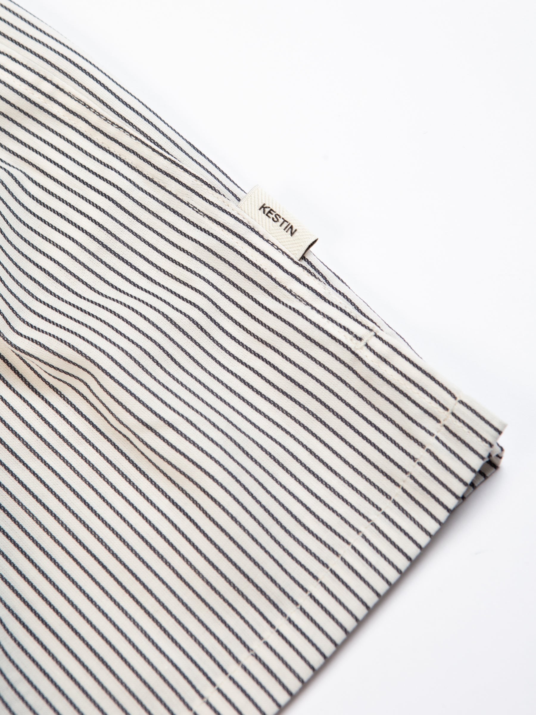 Port O Leith Boxer Short in Navy Stripe Italian Cotton