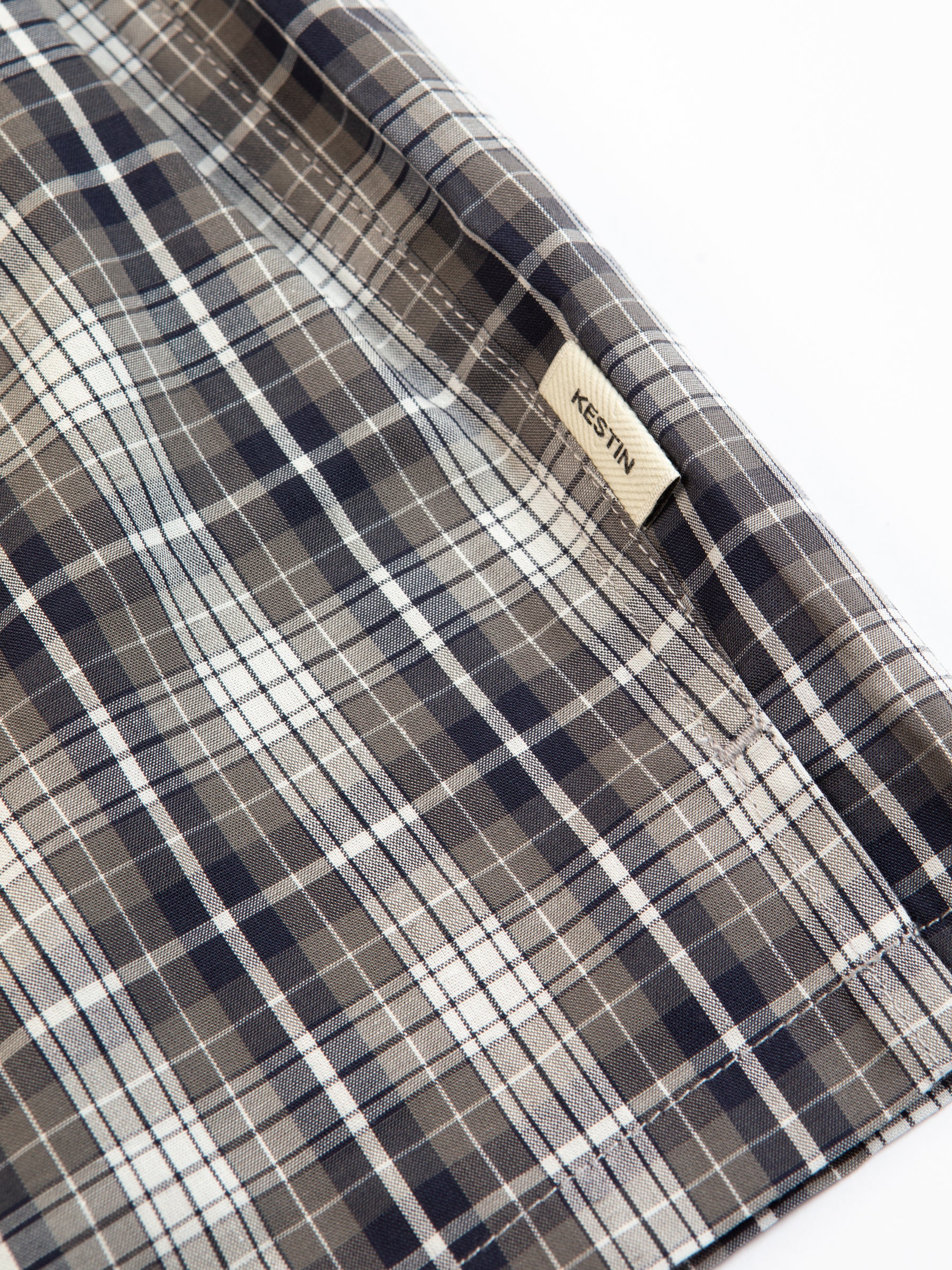 Port O Leith Boxer in Navy / Brown Check Italian Cotton