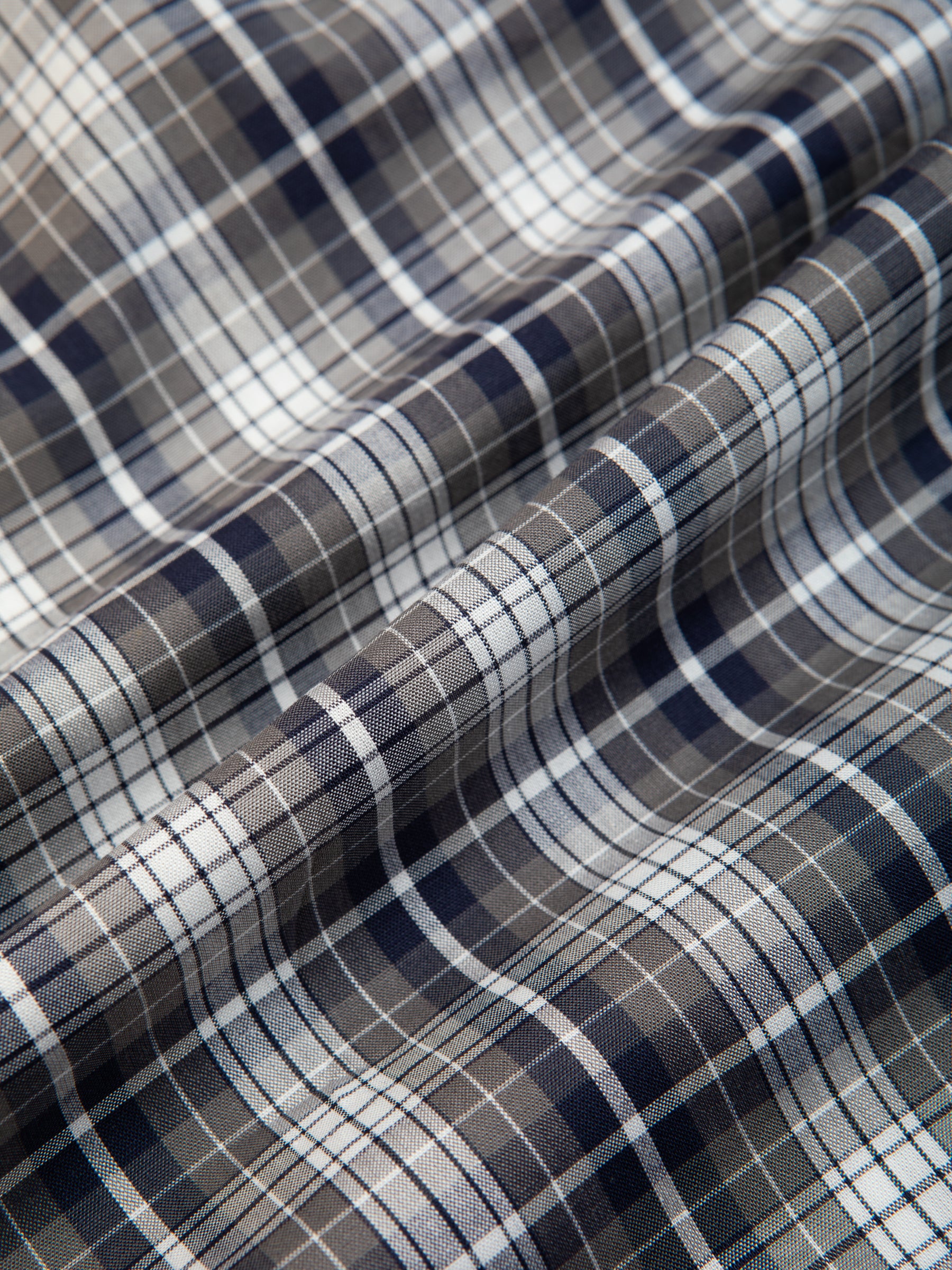 Port O Leith Boxer in Navy / Brown Check Italian Cotton