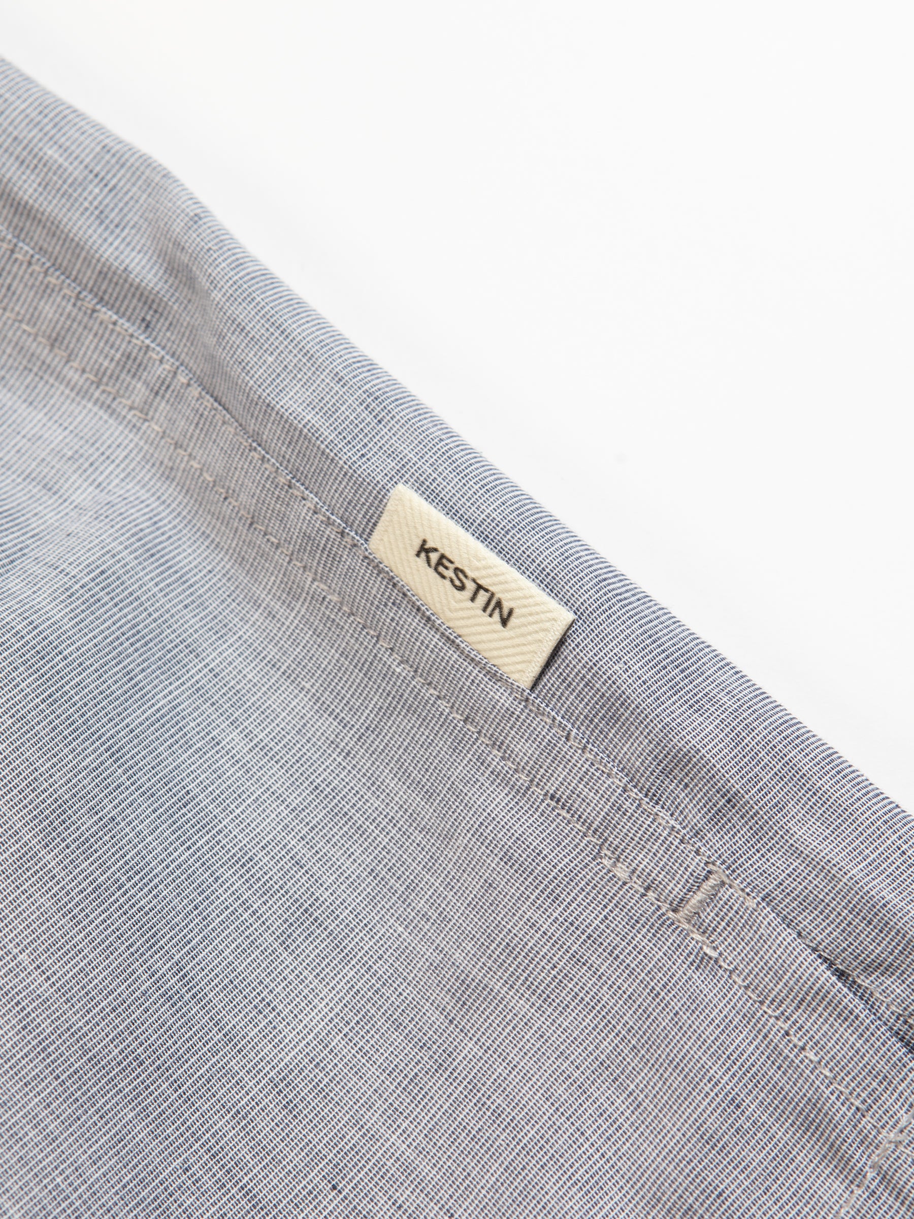 Port O Leith Boxer in Navy / Ecru End On End Italian Cotton