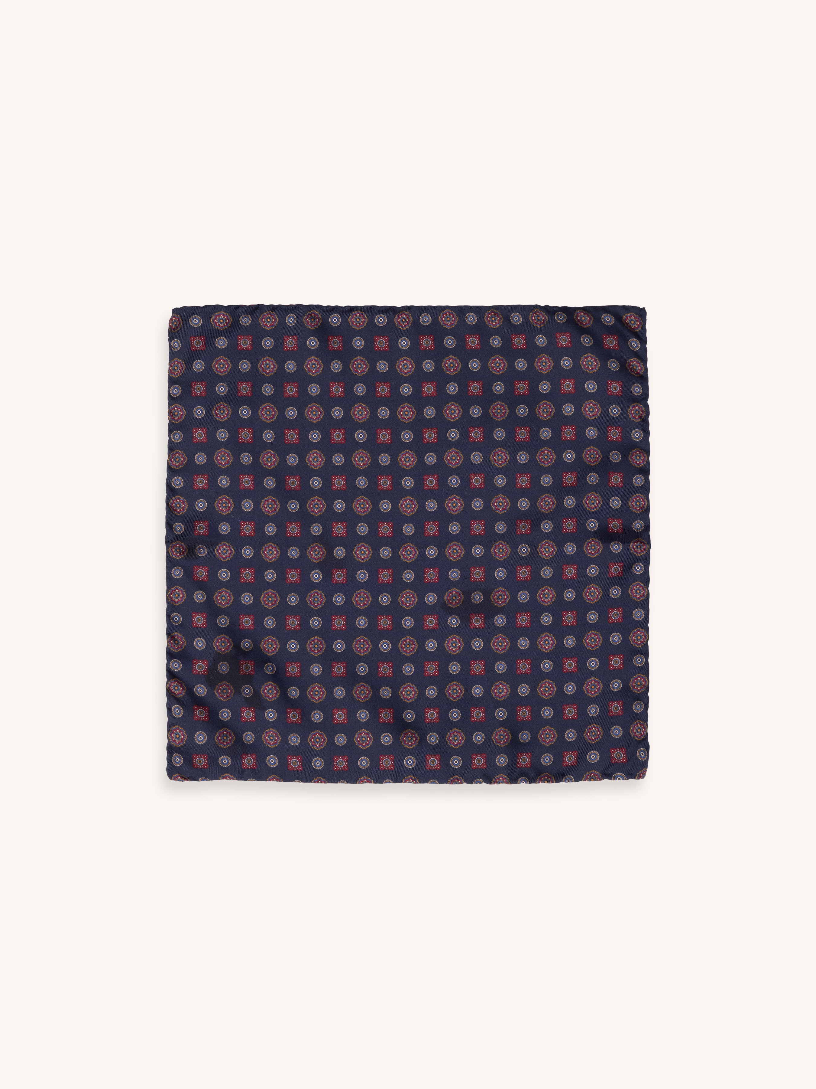 Pocket Square in Blue Mosaic Silk