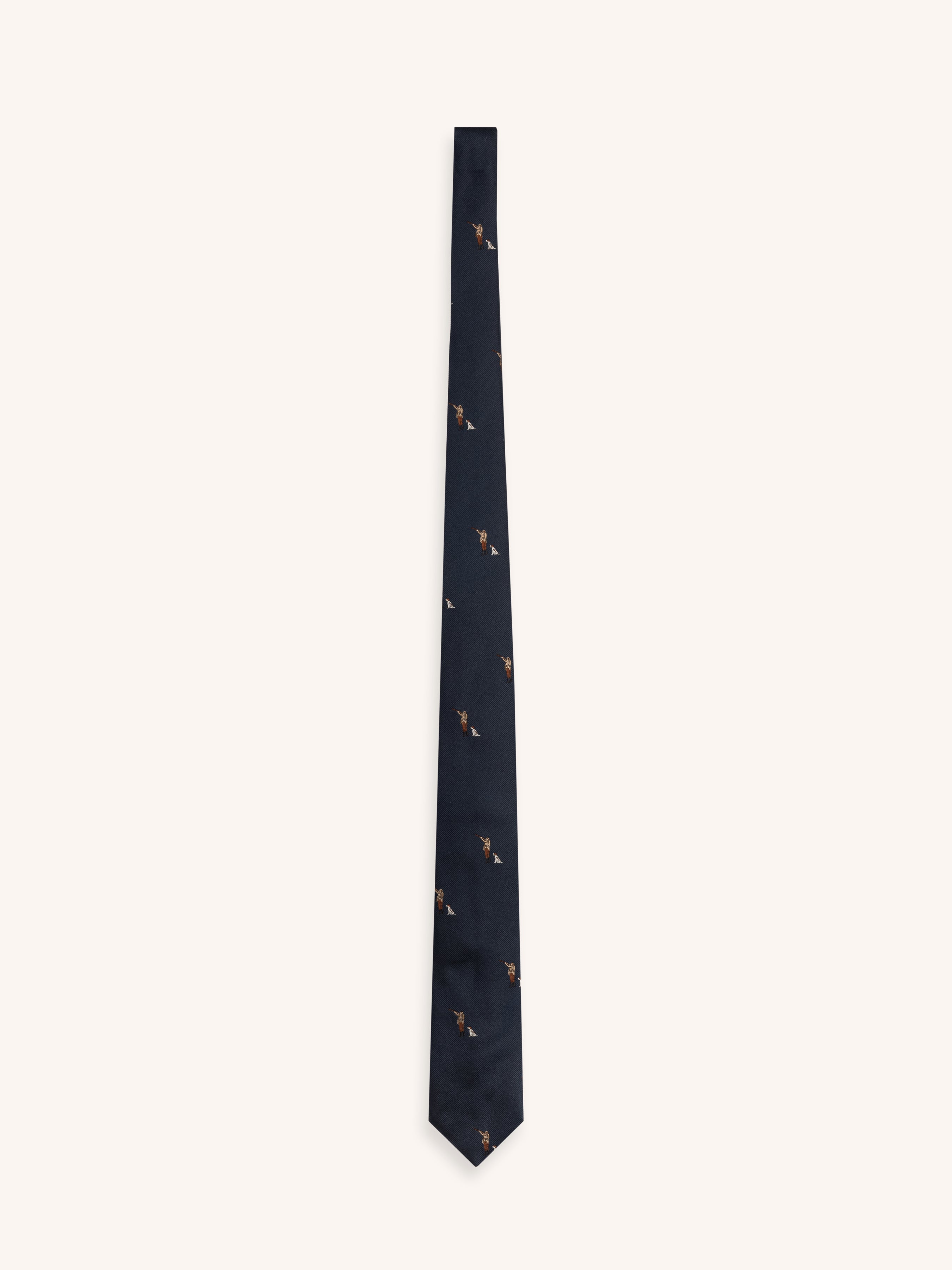 Silk Tie in Hunter Motif