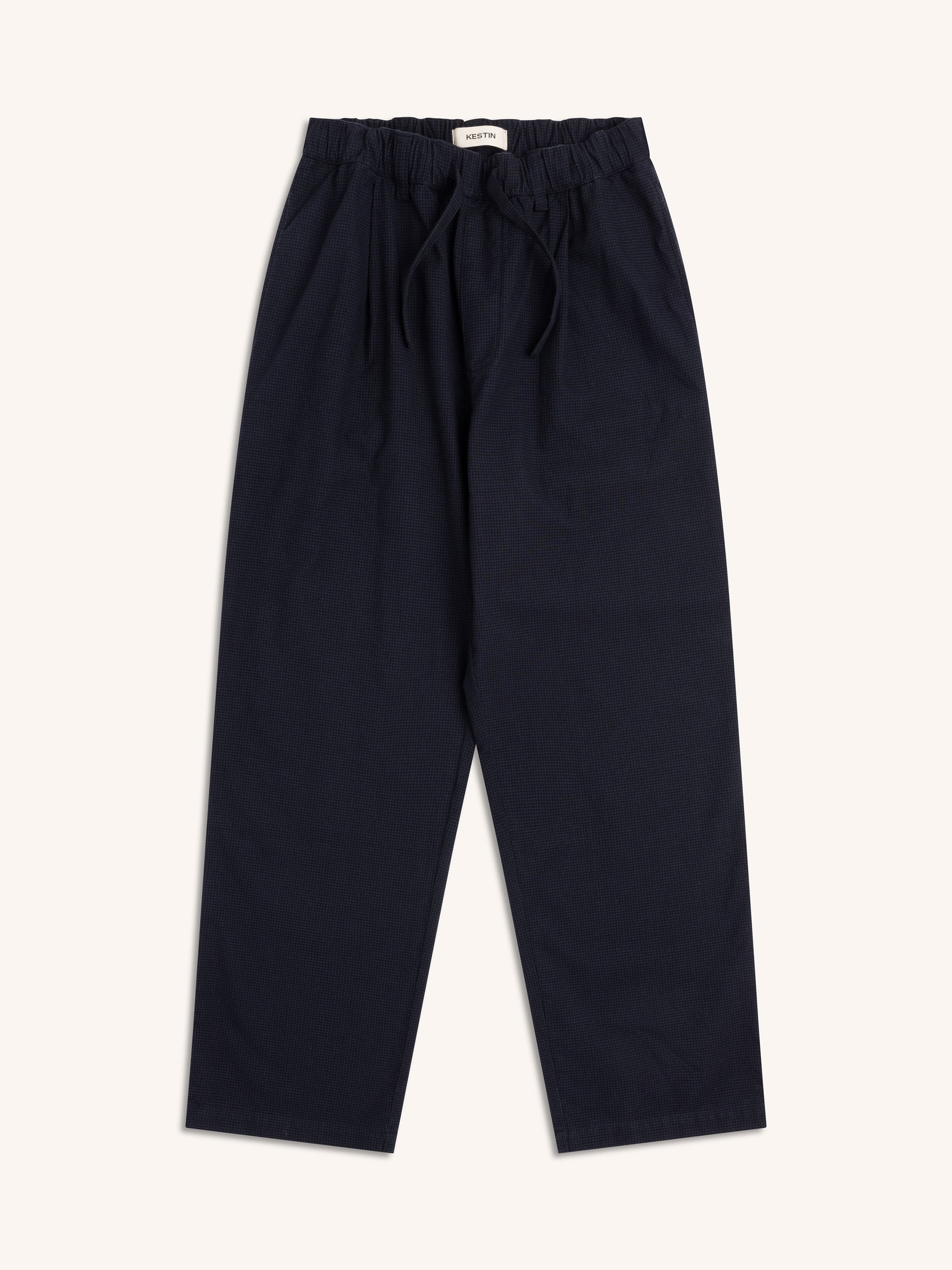 Doune Pant in Navy Check Organic Cotton