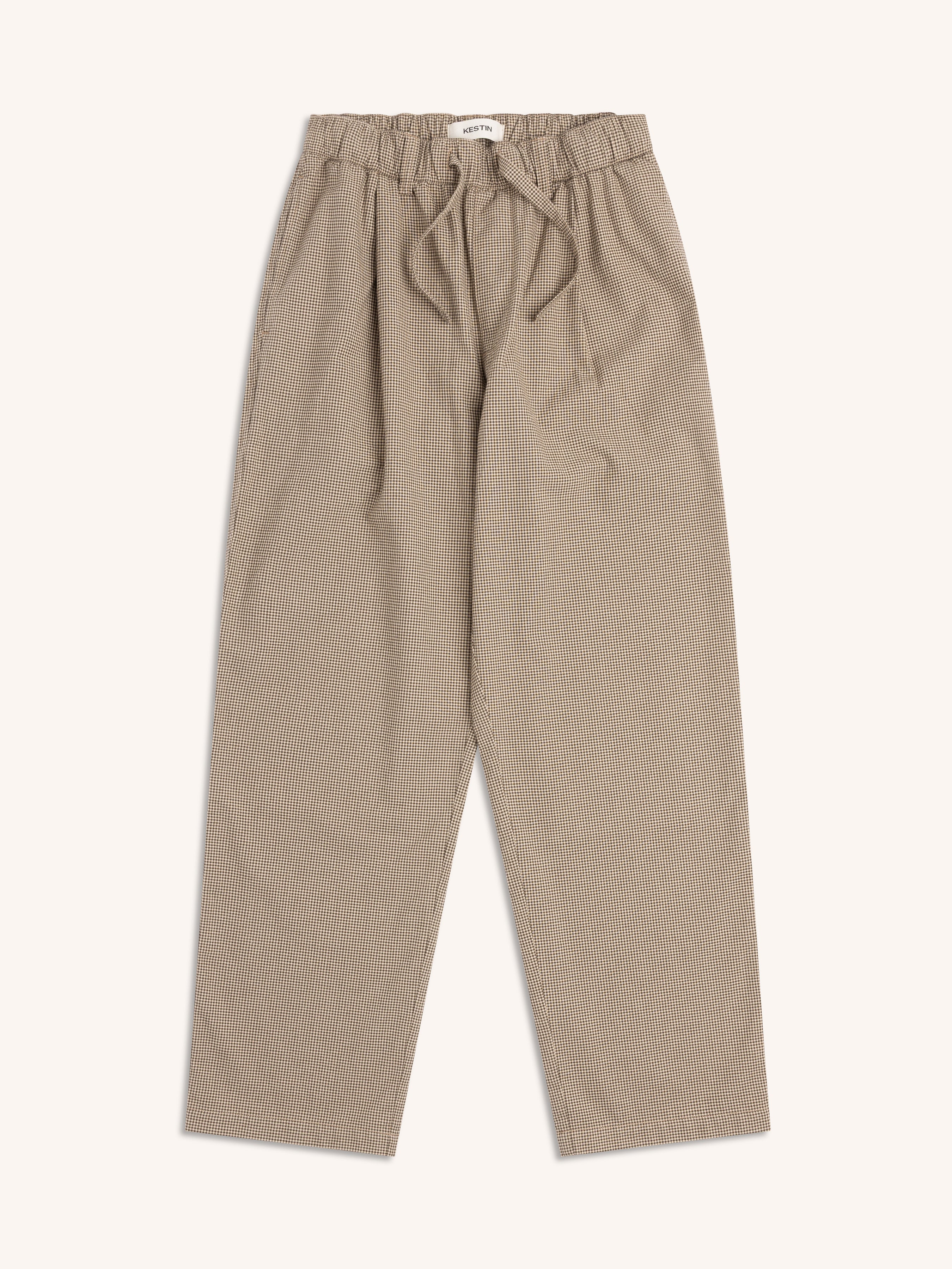 Doune Pant in Olive Check Organic Cotton