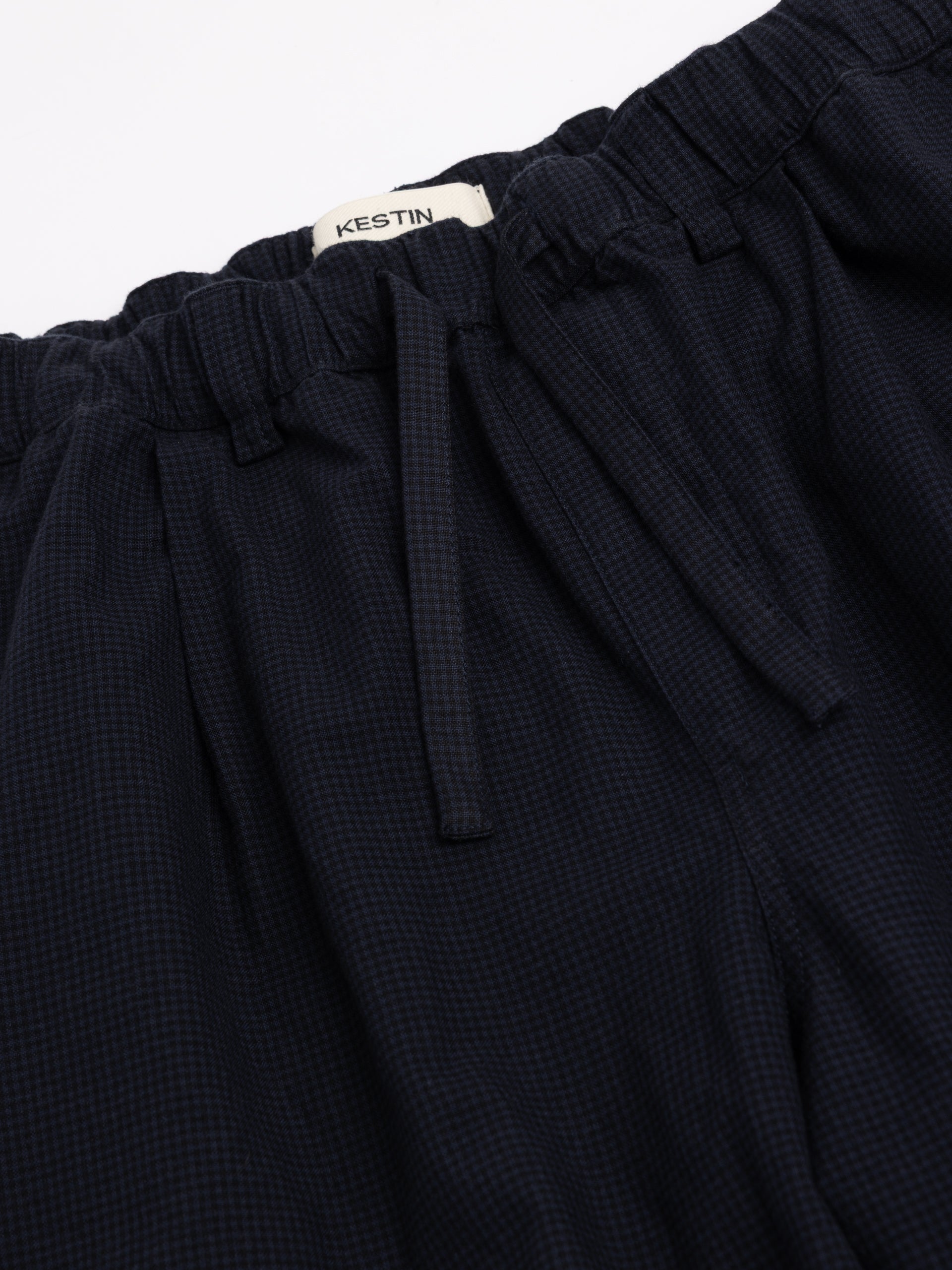 Doune Pant in Navy Check Organic Cotton