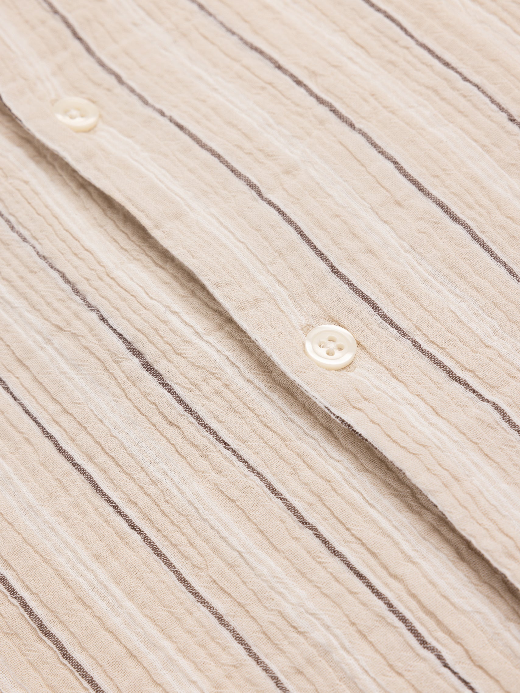 Tain Shirt in Stone Double Weave Seersucker