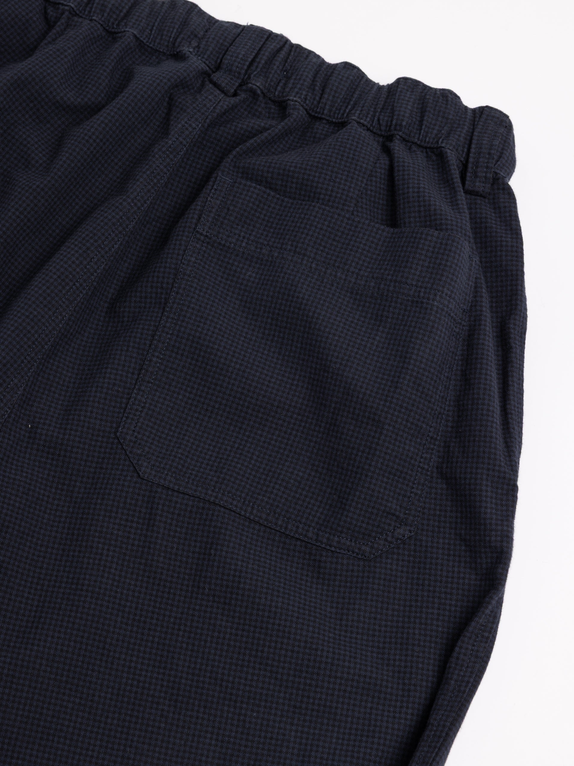 Doune Pant in Navy Check Organic Cotton