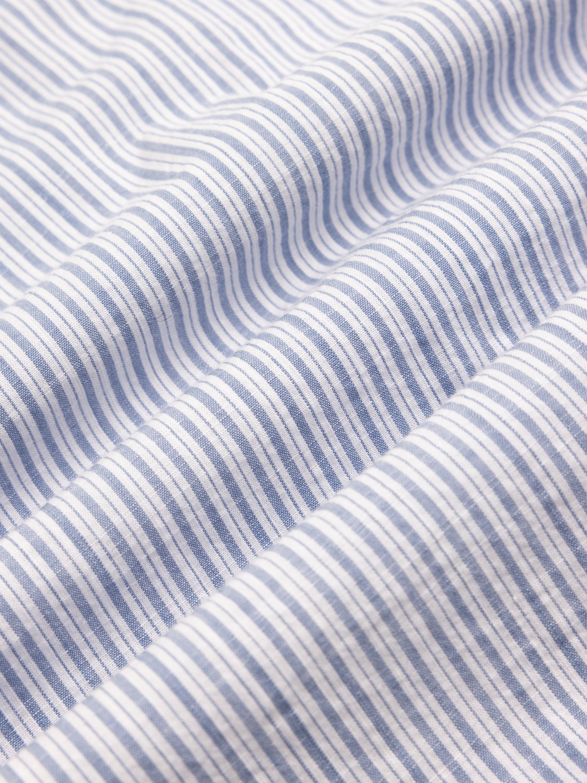Raeburn Button Down Shirt in Blue Stripe Slub Organic Cotton