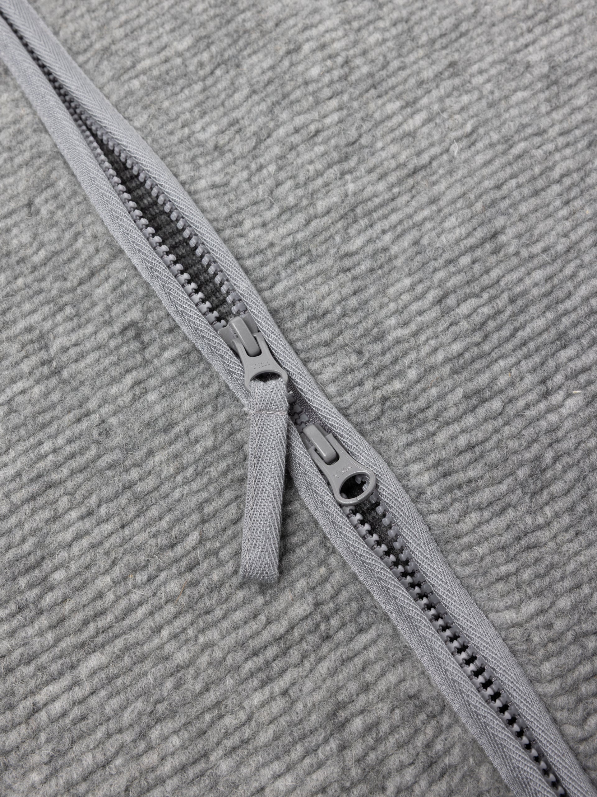 Bute Vest in Light Grey Ribbed Fleece