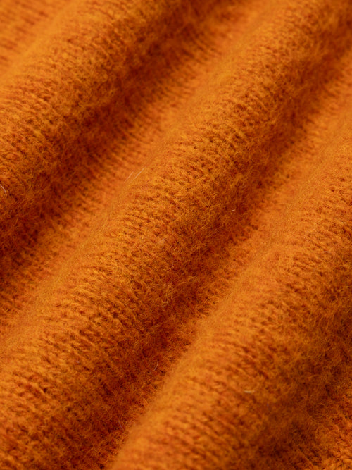 Lewis Brushed Shetland Polo in Bright Orange Lambswool