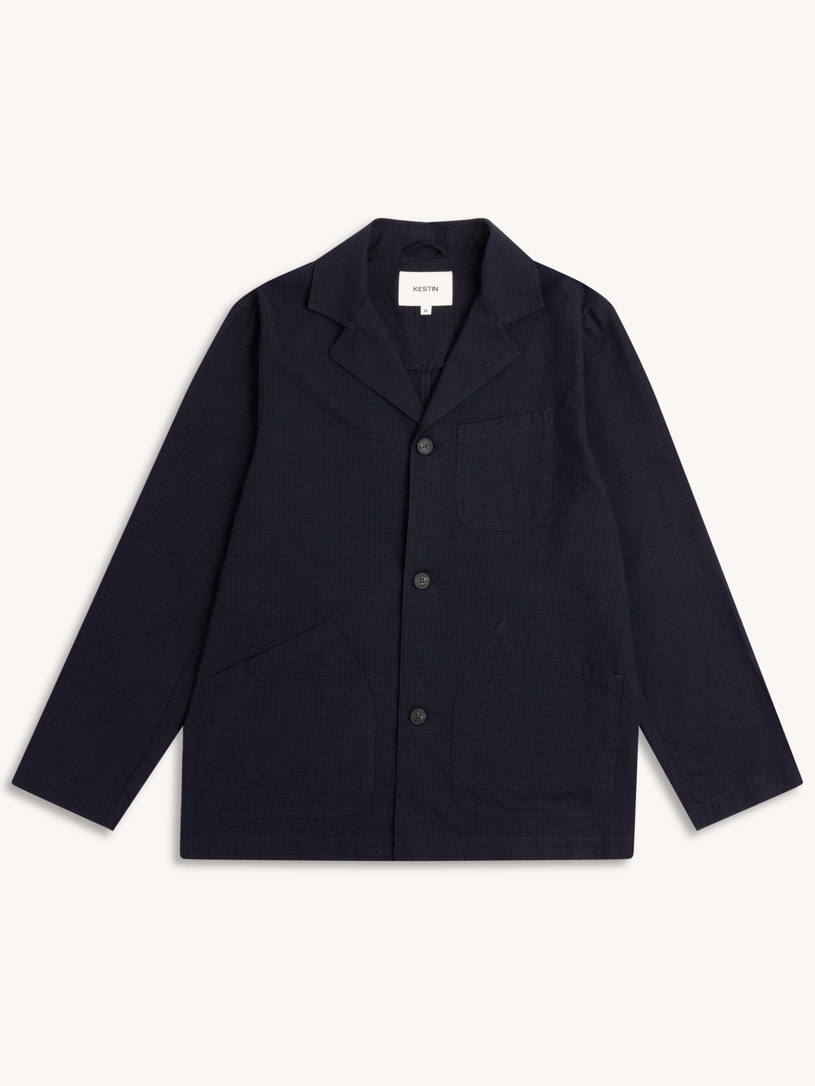 Stac Blazer in Navy Check Organic Cotton