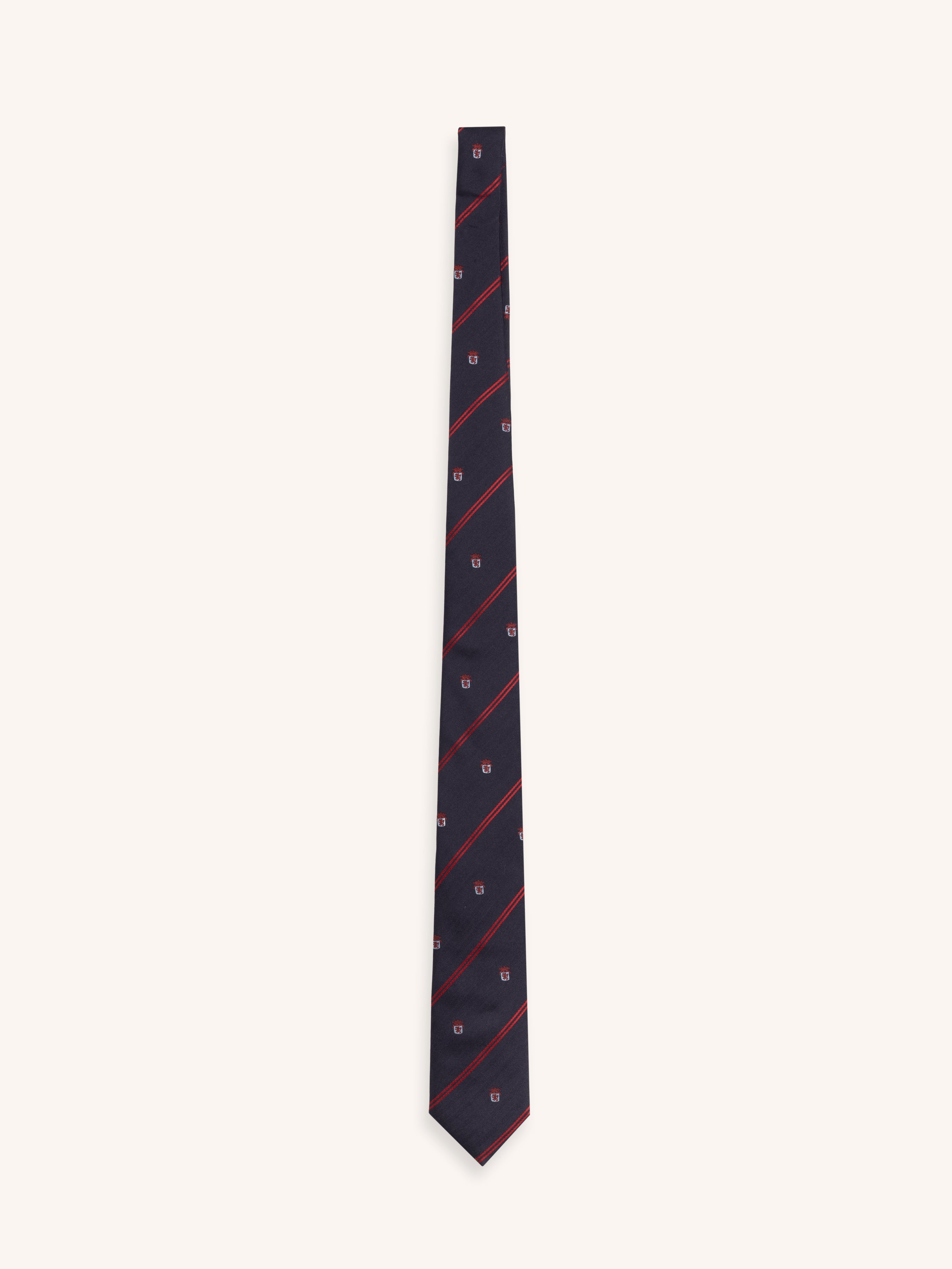 Silk Tie in Crest / Stripe