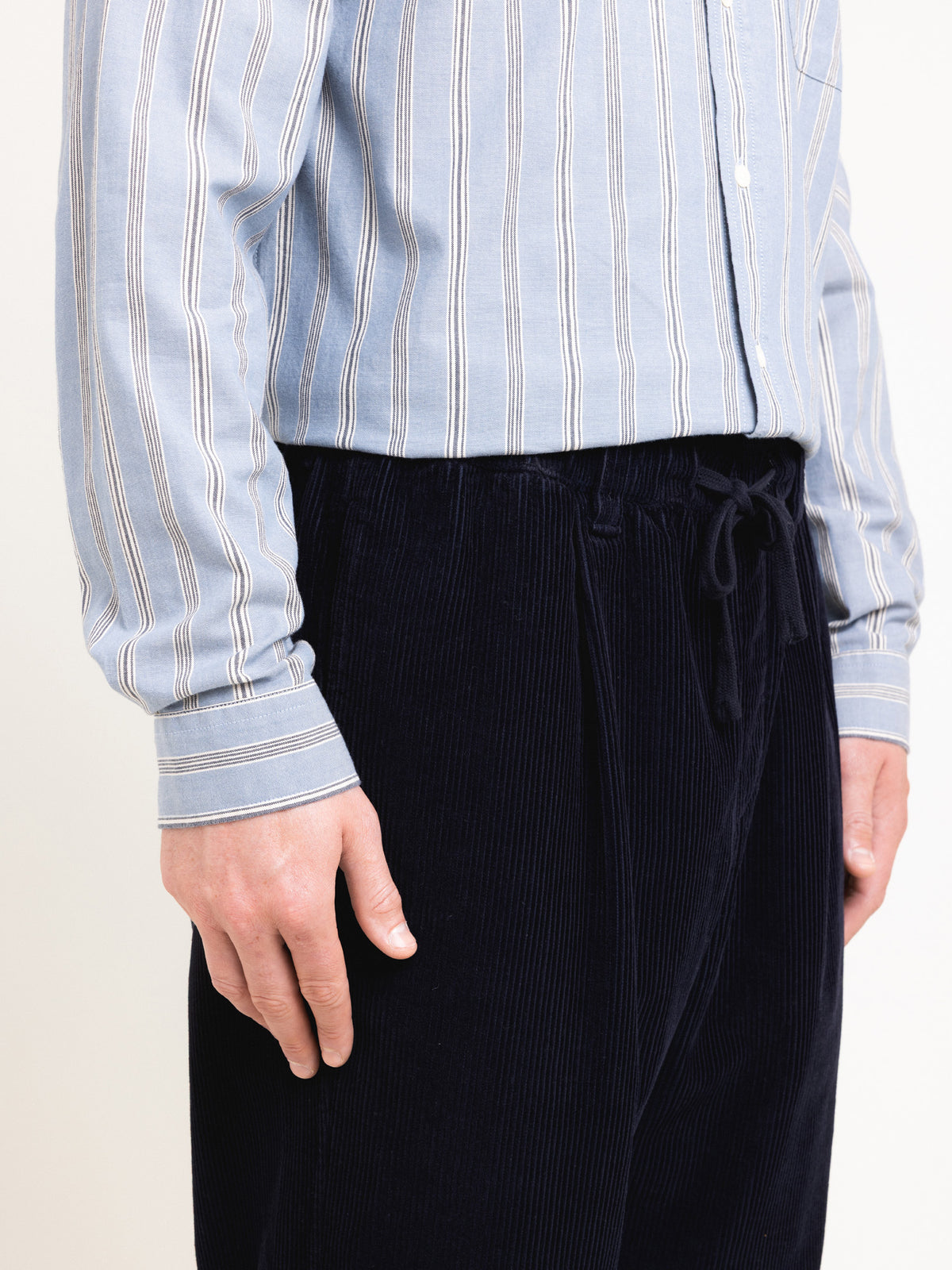 Doune Pant in Ink Navy 8-Wale Organic Corduroy