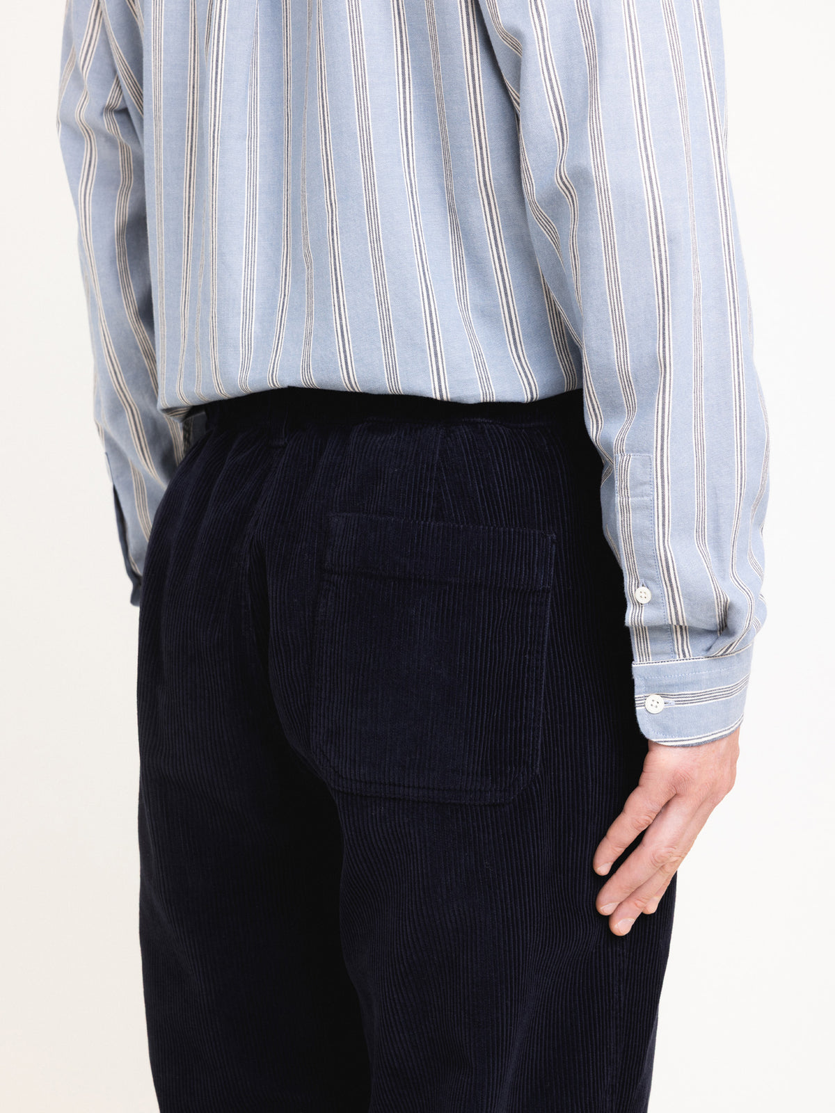 Doune Pant in Ink Navy 8-Wale Organic Corduroy
