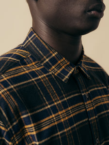 A close-up of the collar of the KESTIN Dirleton Shirt.