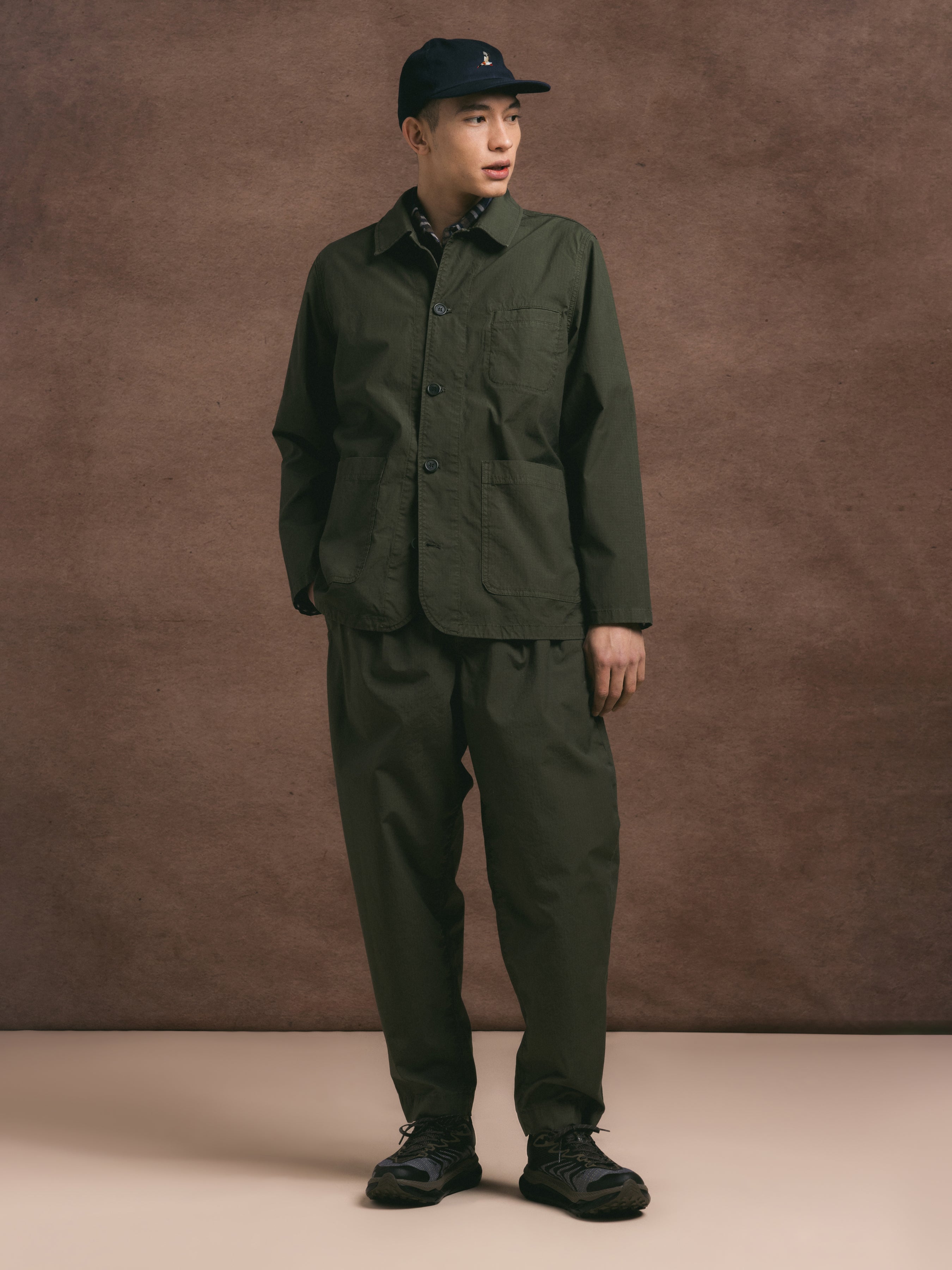 Clyde Pant in Dark Olive Cotton Ripstop