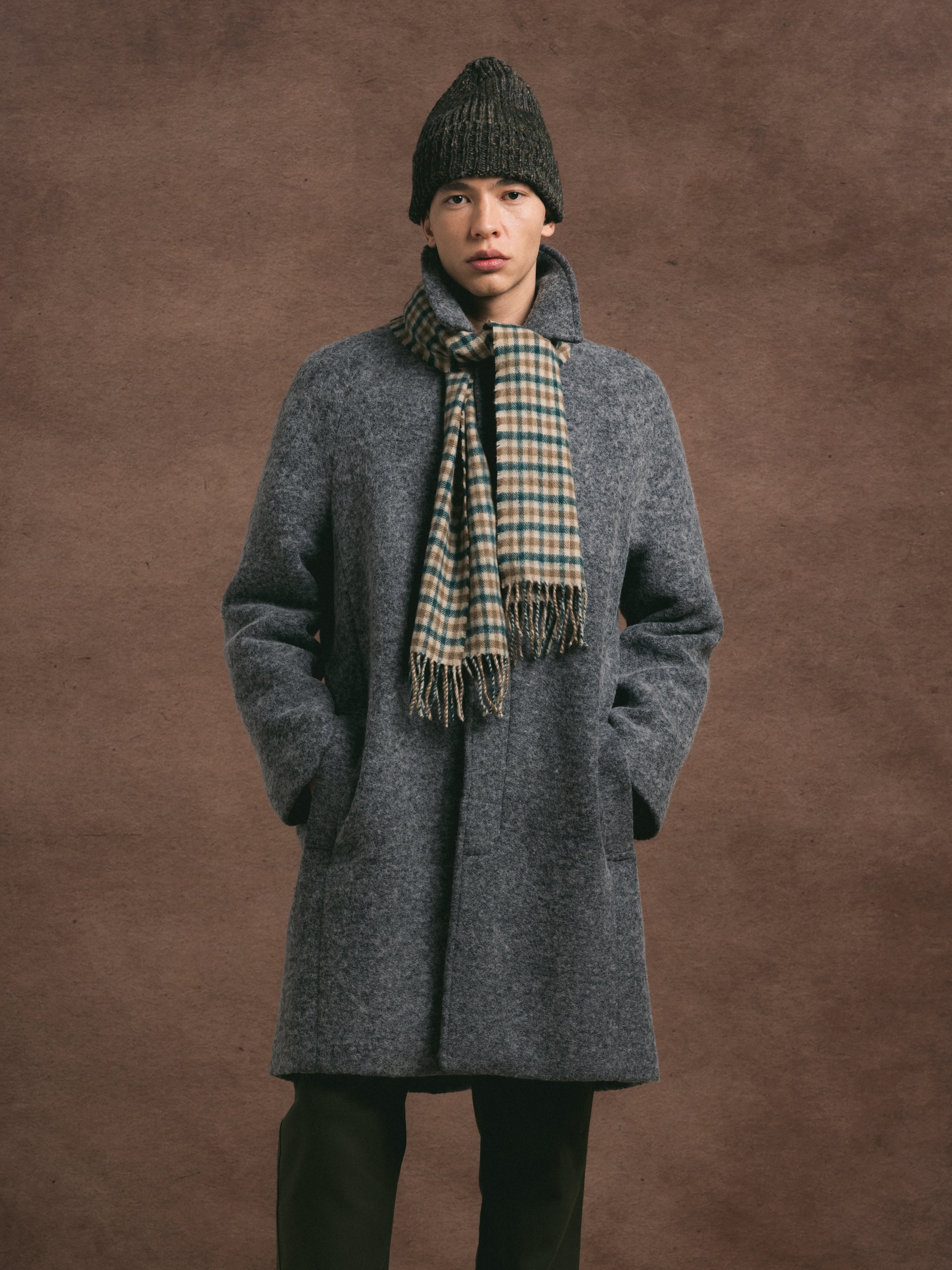 Men's Dundas Raglan Sleeve Overcoat in Grey Italian Wool – Kestin