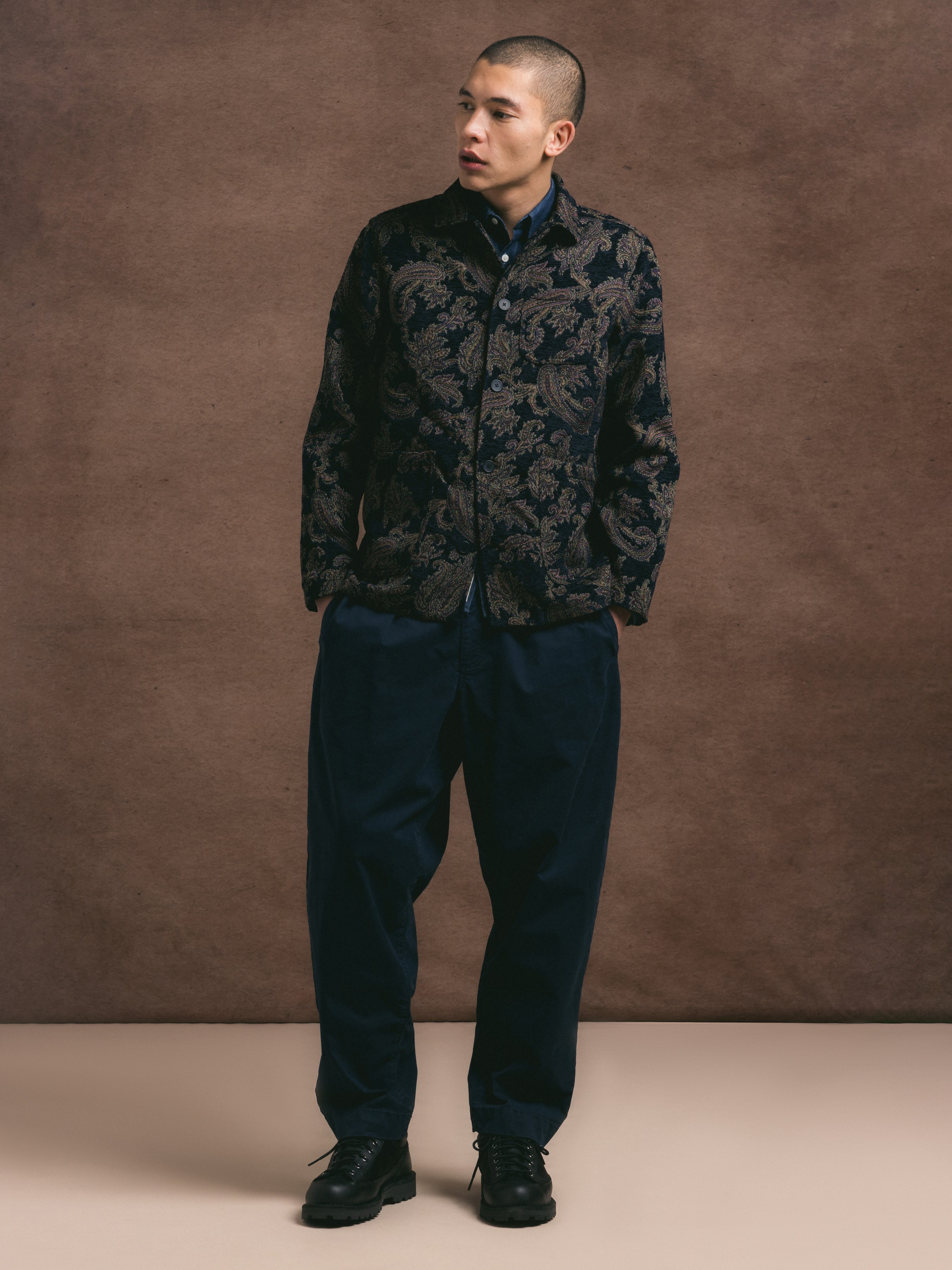 Ormiston Jacket in Navy Paisley Jacquard