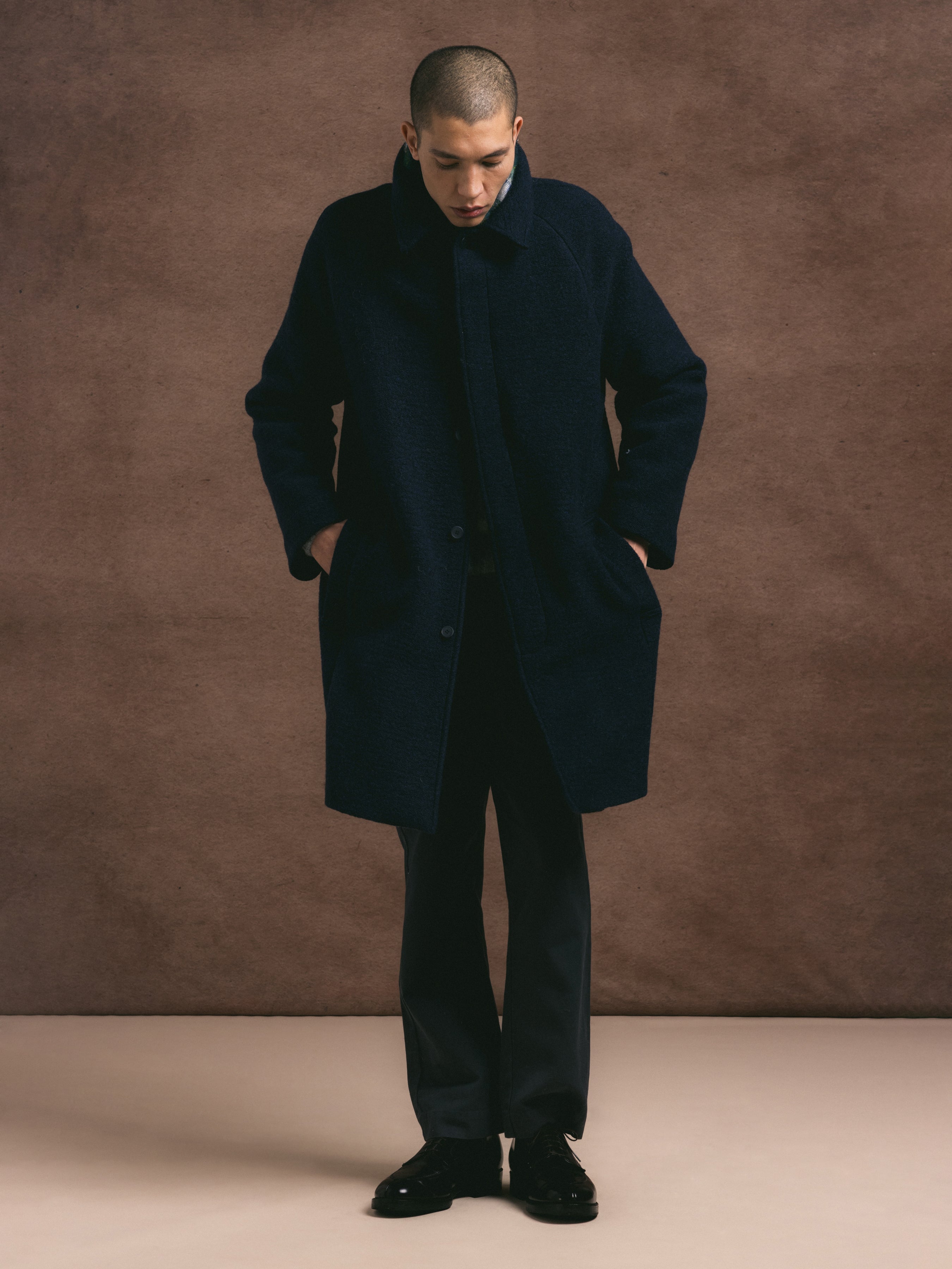 Dundas Overcoat in Midnight Italian Wool Blend